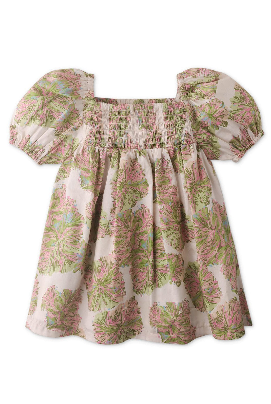 جينجرسنابس فستان مواليد منقوش واكمام مطاط بناتى