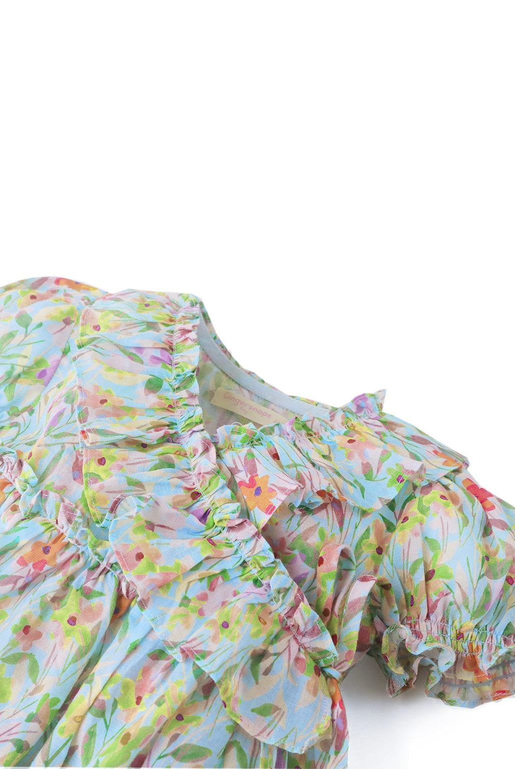 جينجرسنابس فستان بناتى رضع منقوش بكم مطاطى