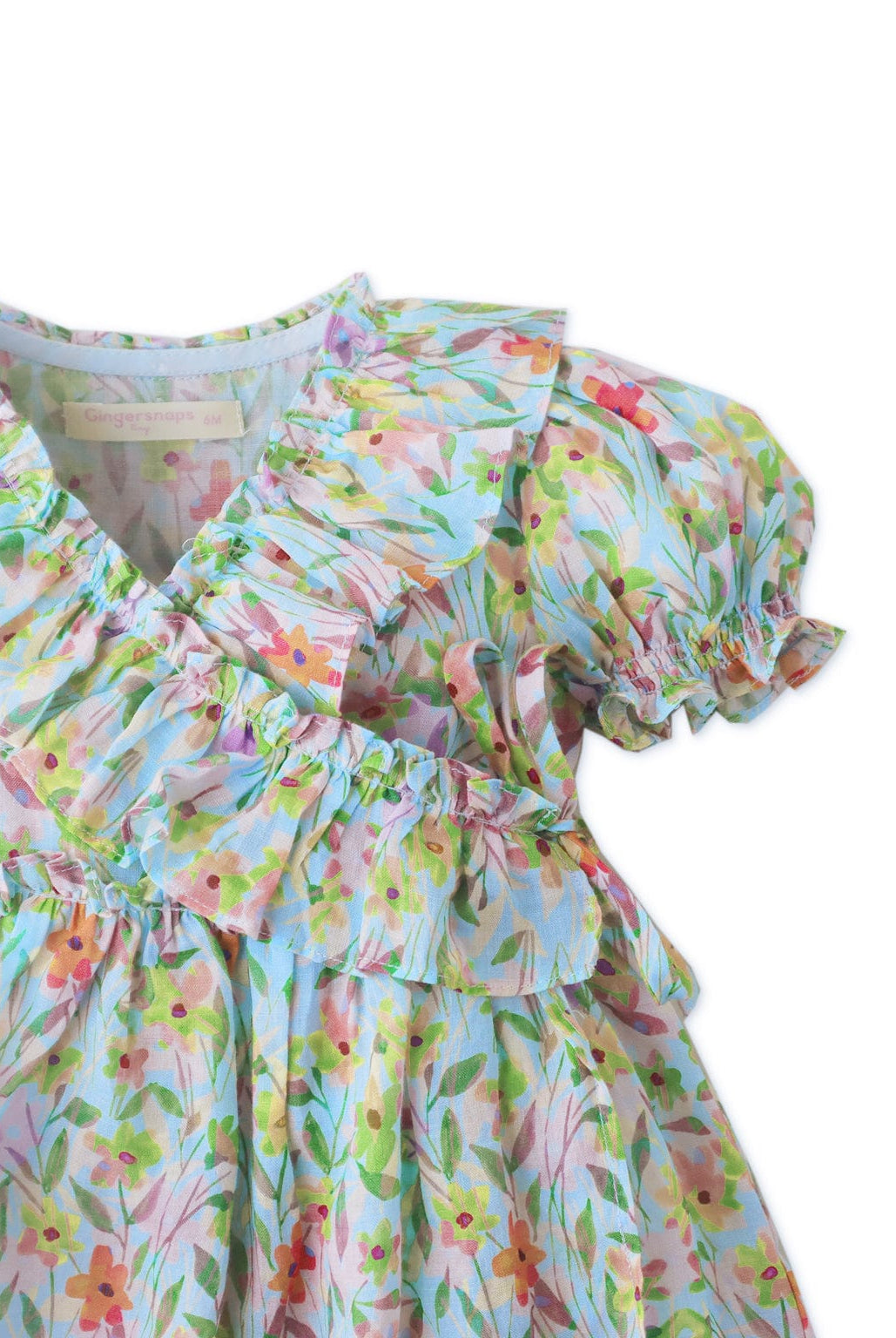 جينجرسنابس فستان بناتى رضع منقوش بكم مطاطى