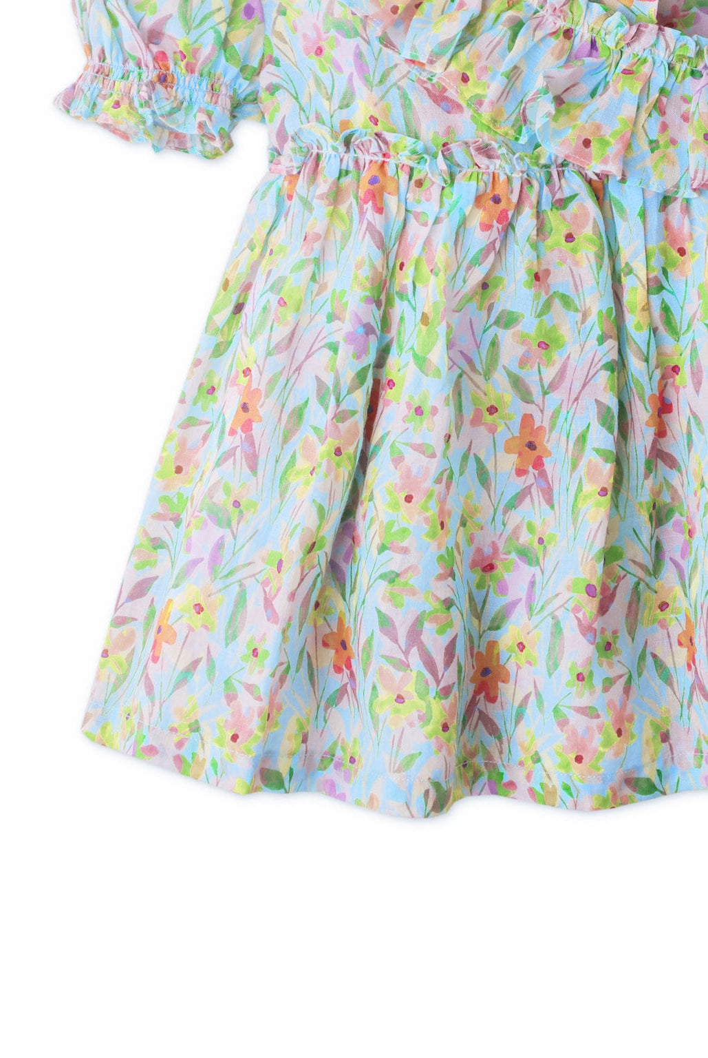 جينجرسنابس فستان بناتى رضع منقوش بكم مطاطى