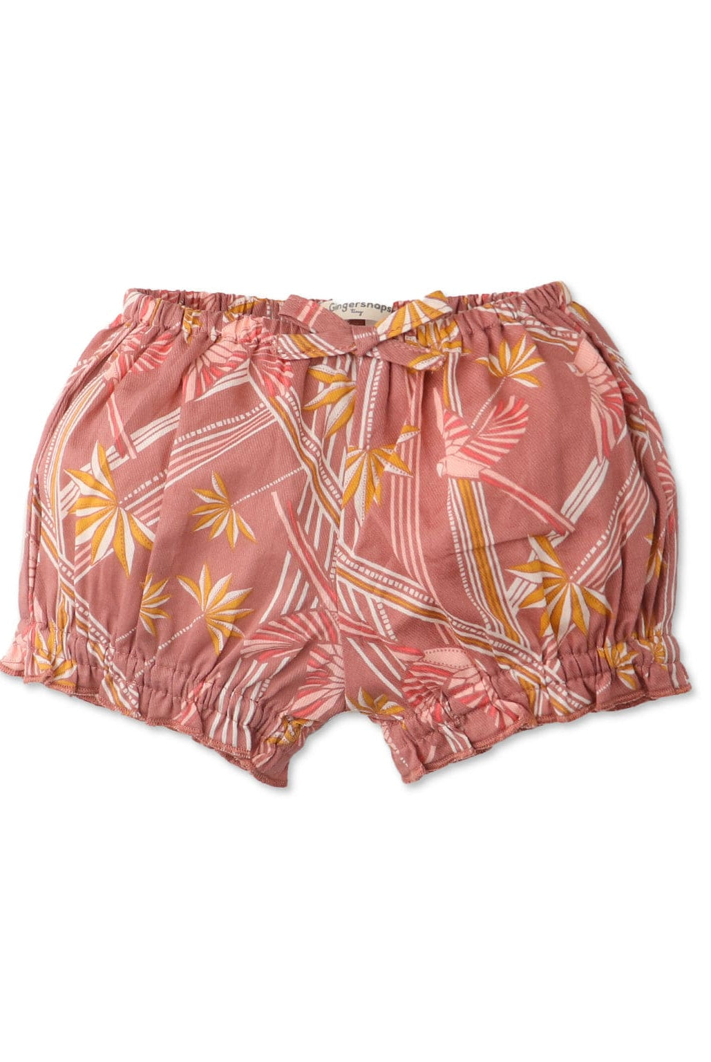 جينجرسنابس شورت مشجر بيبي بنات بفيونكة أمامية متعدد الألوان