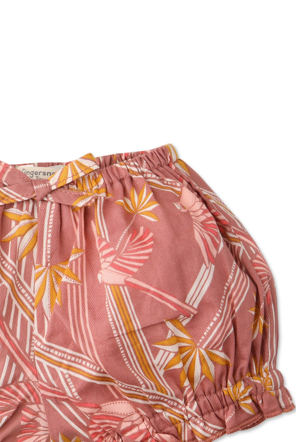 جينجرسنابس شورت مشجر بيبي بنات بفيونكة أمامية متعدد الألوان