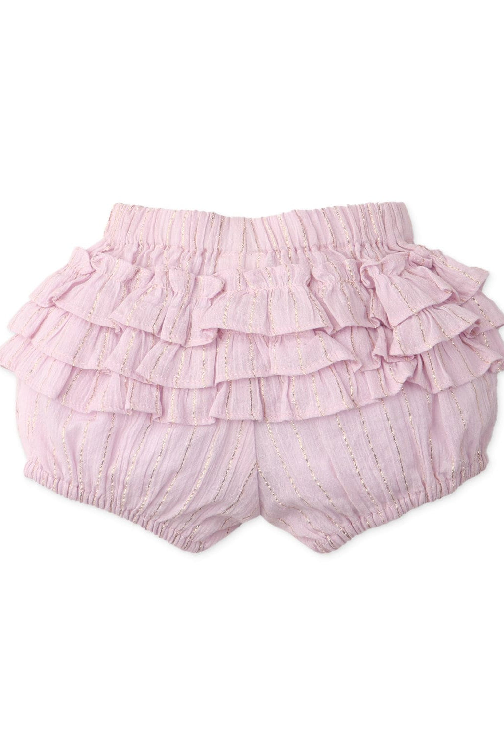 جينجرسنابس شورت مخطط بالطول مكشكش بفيونكة أمامية بيبي بنات أرجواني