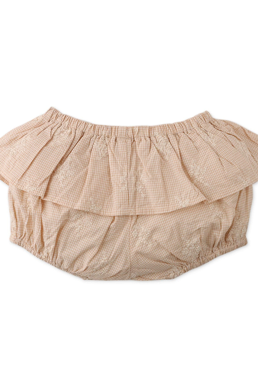 جينجرسنابس شورت مربعات ضغير بتطريز بسيط أطفال بيبي بنات بيج