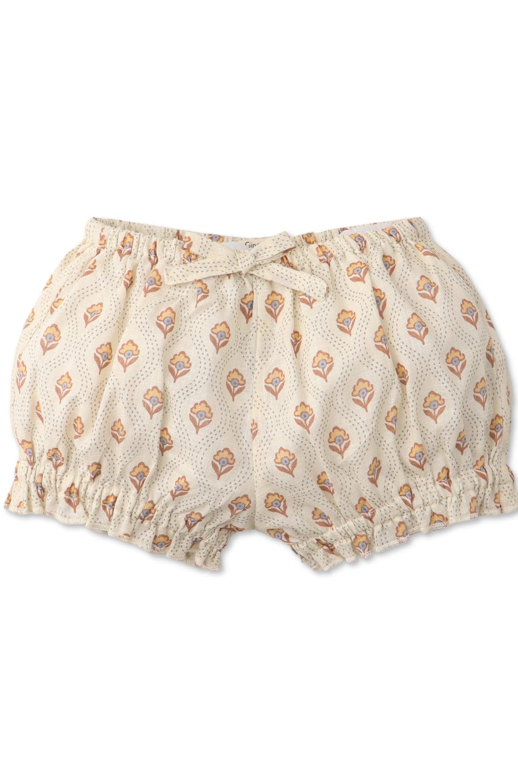 جينجرسنابس شورت منقوش بفيونكة أمامية بمطاط أطفال بيبي بنات متعدد الألوان