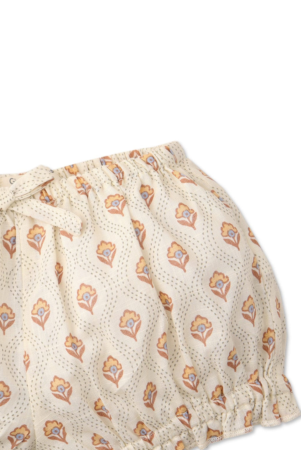 جينجرسنابس شورت منقوش بفيونكة أمامية بمطاط أطفال بيبي بنات متعدد الألوان