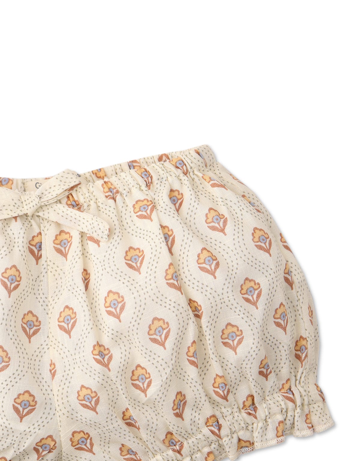 جينجرسنابس شورت منقوش بفيونكة أمامية بمطاط أطفال بيبي بنات متعدد الألوان