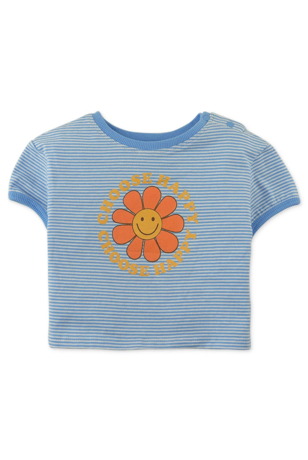 جينجرسنابس بلوزة مخططة بالعرض بيبي بناتي نص كم أزرق