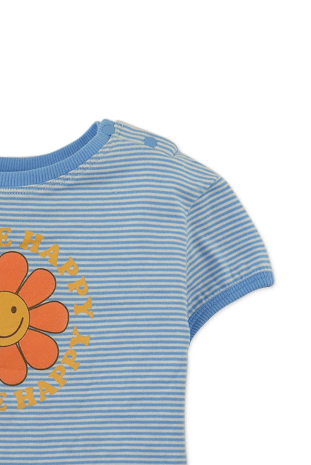 جينجرسنابس بلوزة مخططة بالعرض بيبي بناتي نص كم أزرق