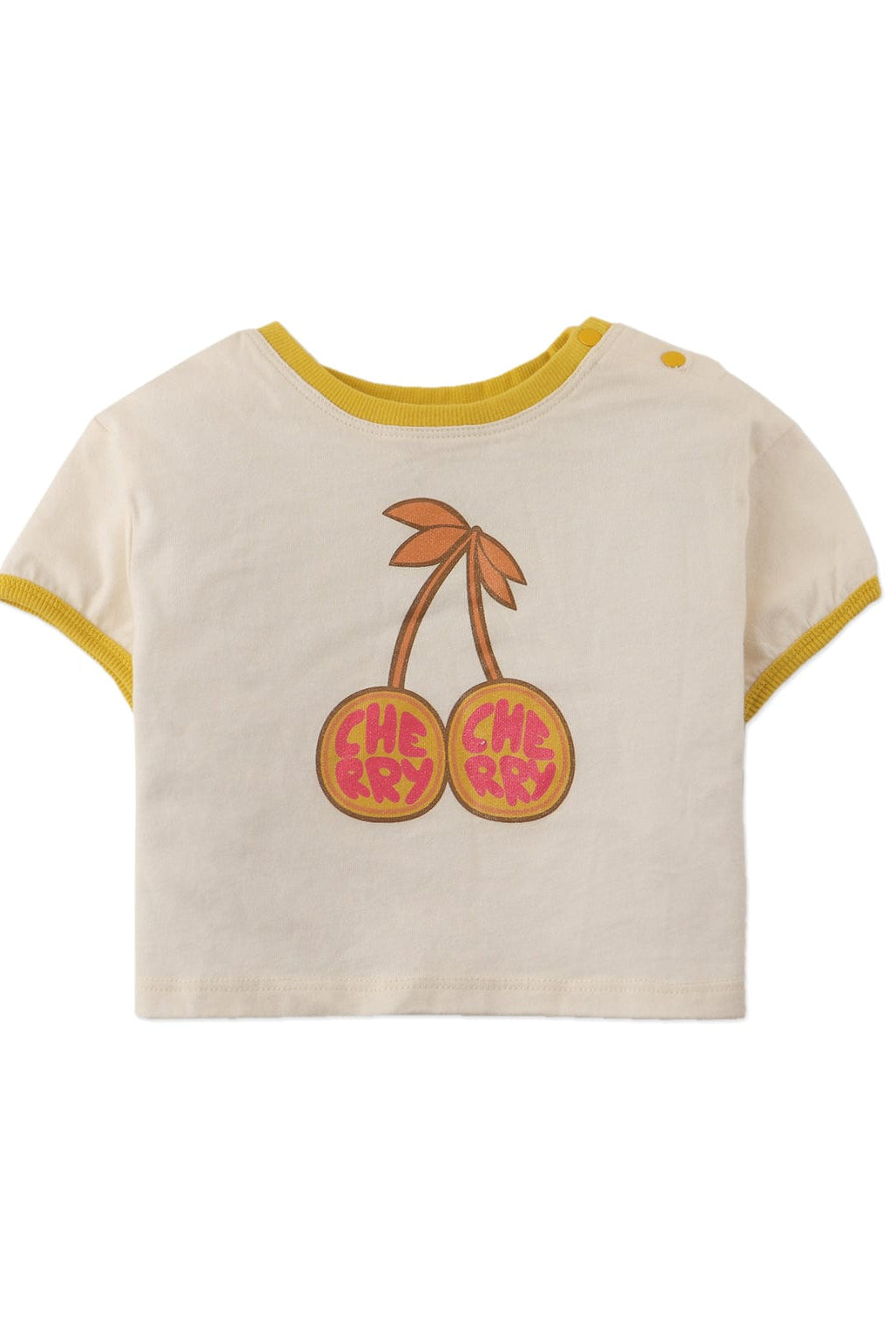 جينجرسنابس بلوزة بيبي بناتي نص كم بفاكهة أمامية أوف وايت