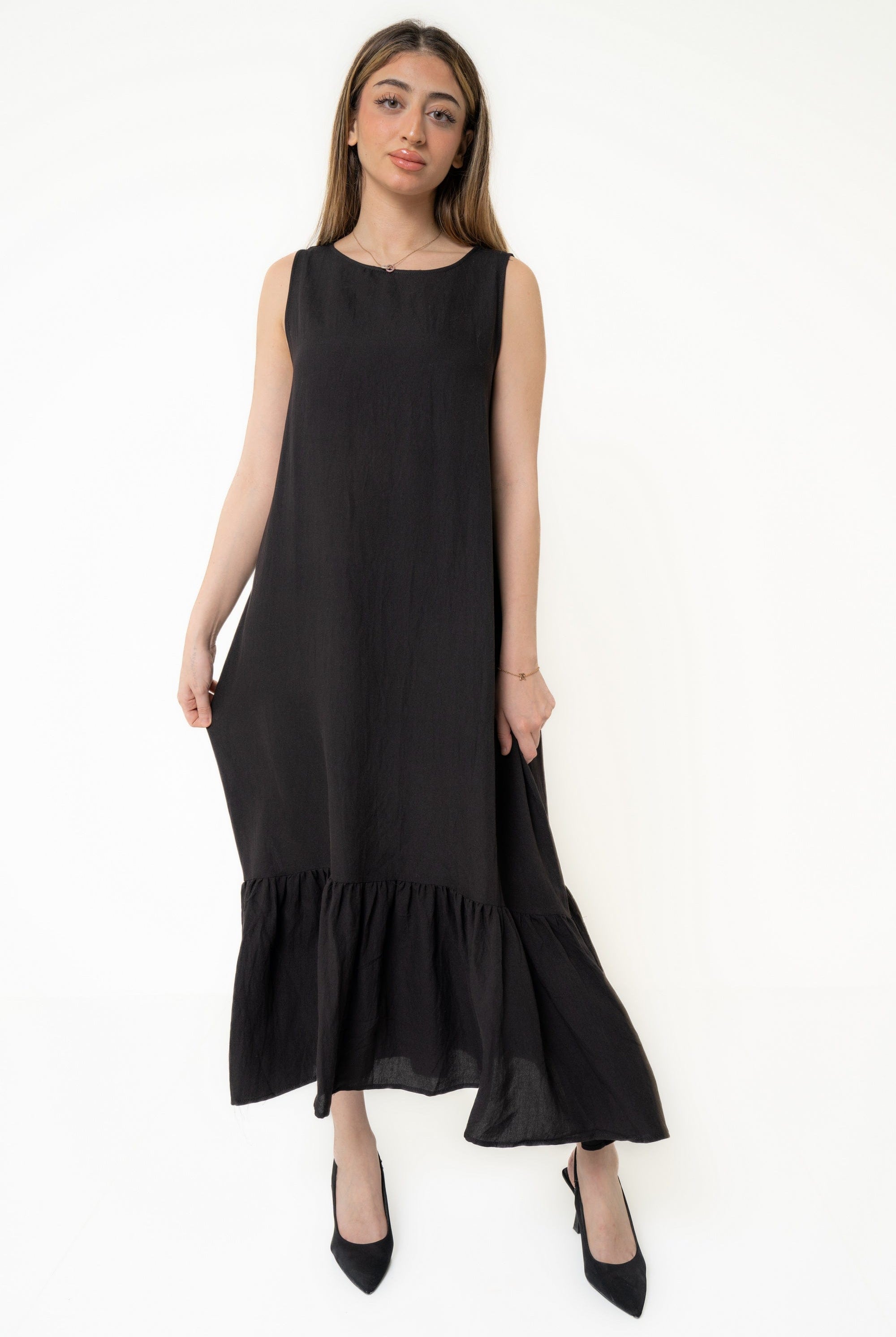 يولا فستان كت ساده بديل منفوش