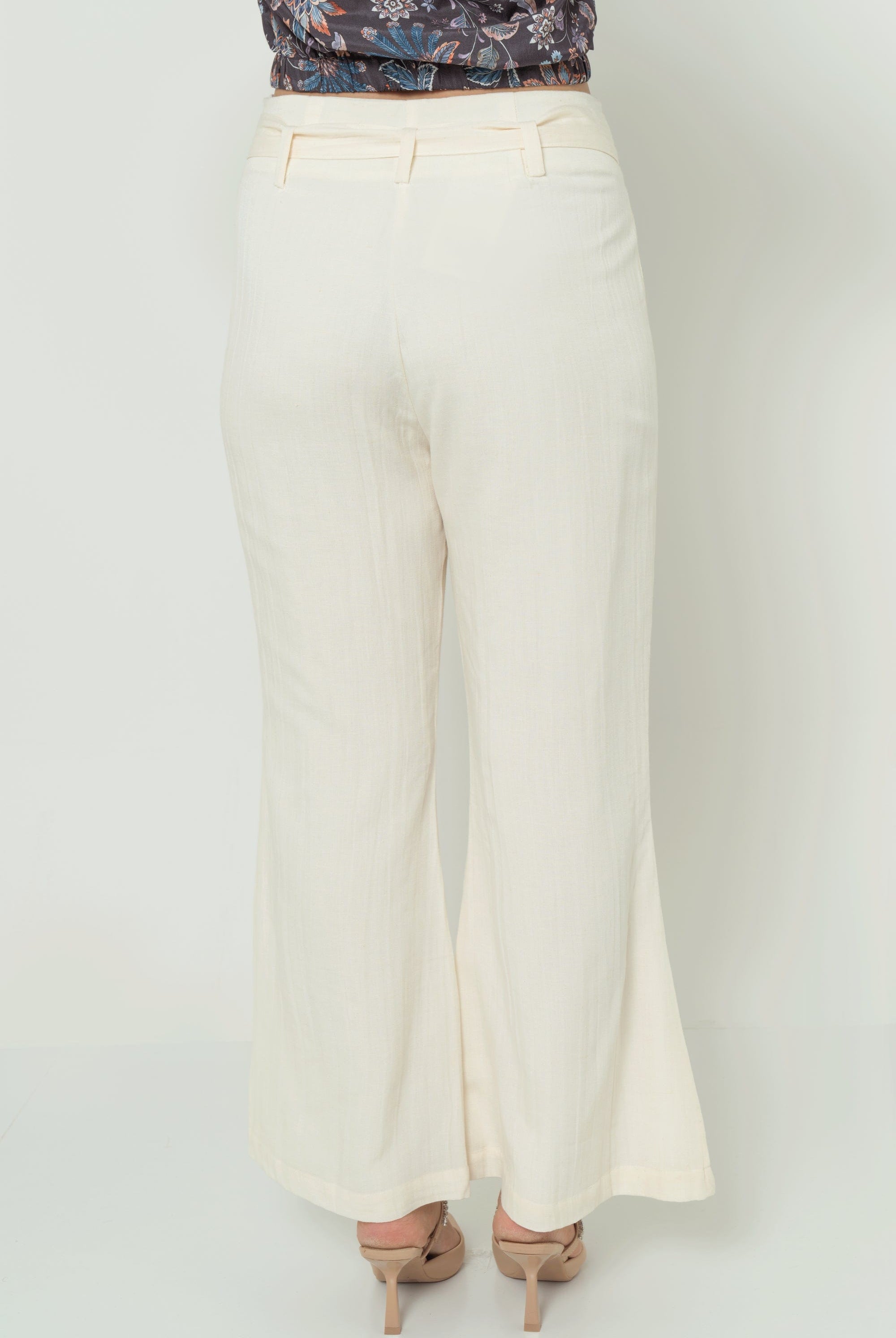 يولا بنطلون نسائي سادة طويل برباط على الخصر