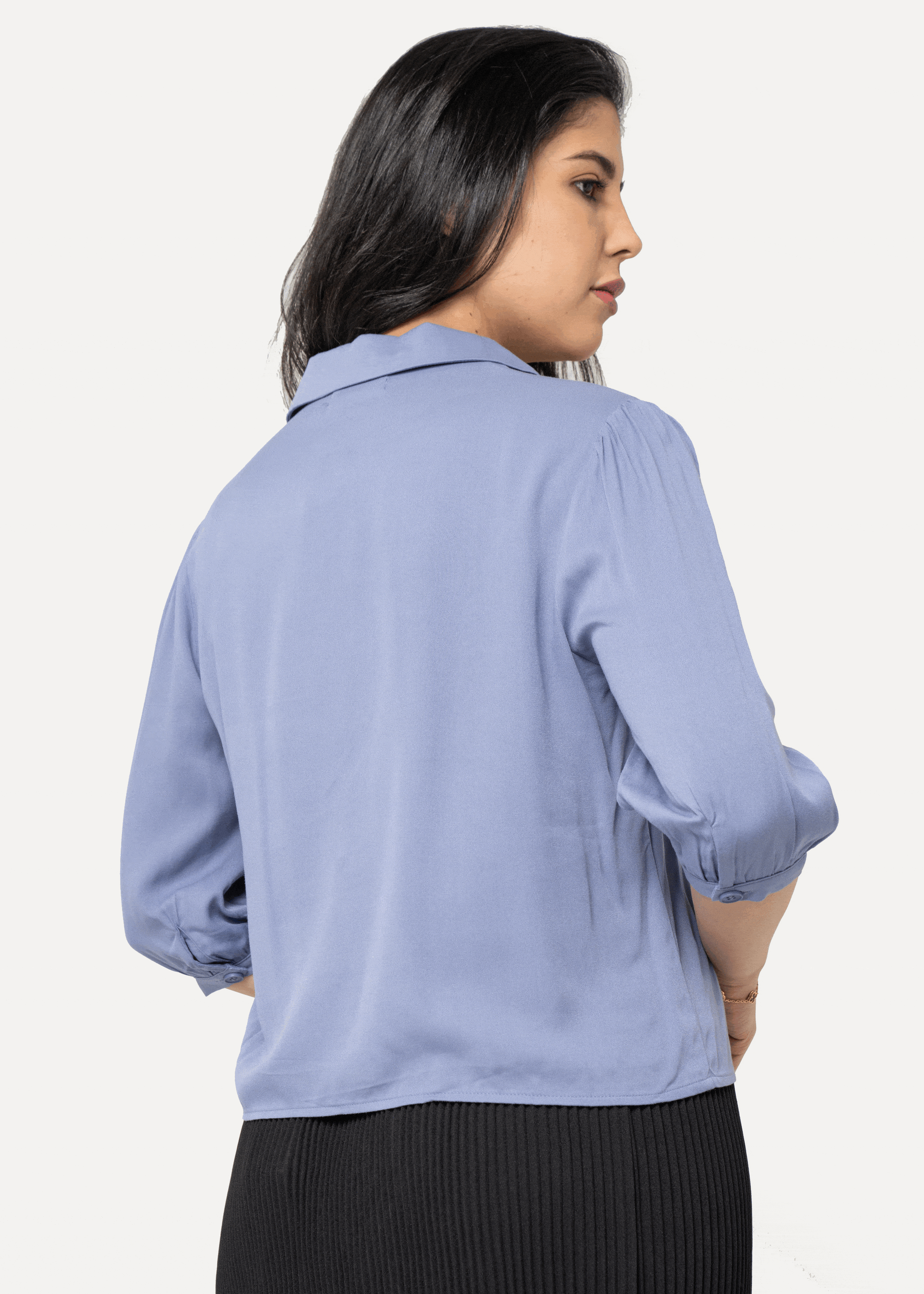 نتشي بلوزة بأزرار أمامية 3/4 كم نسائي