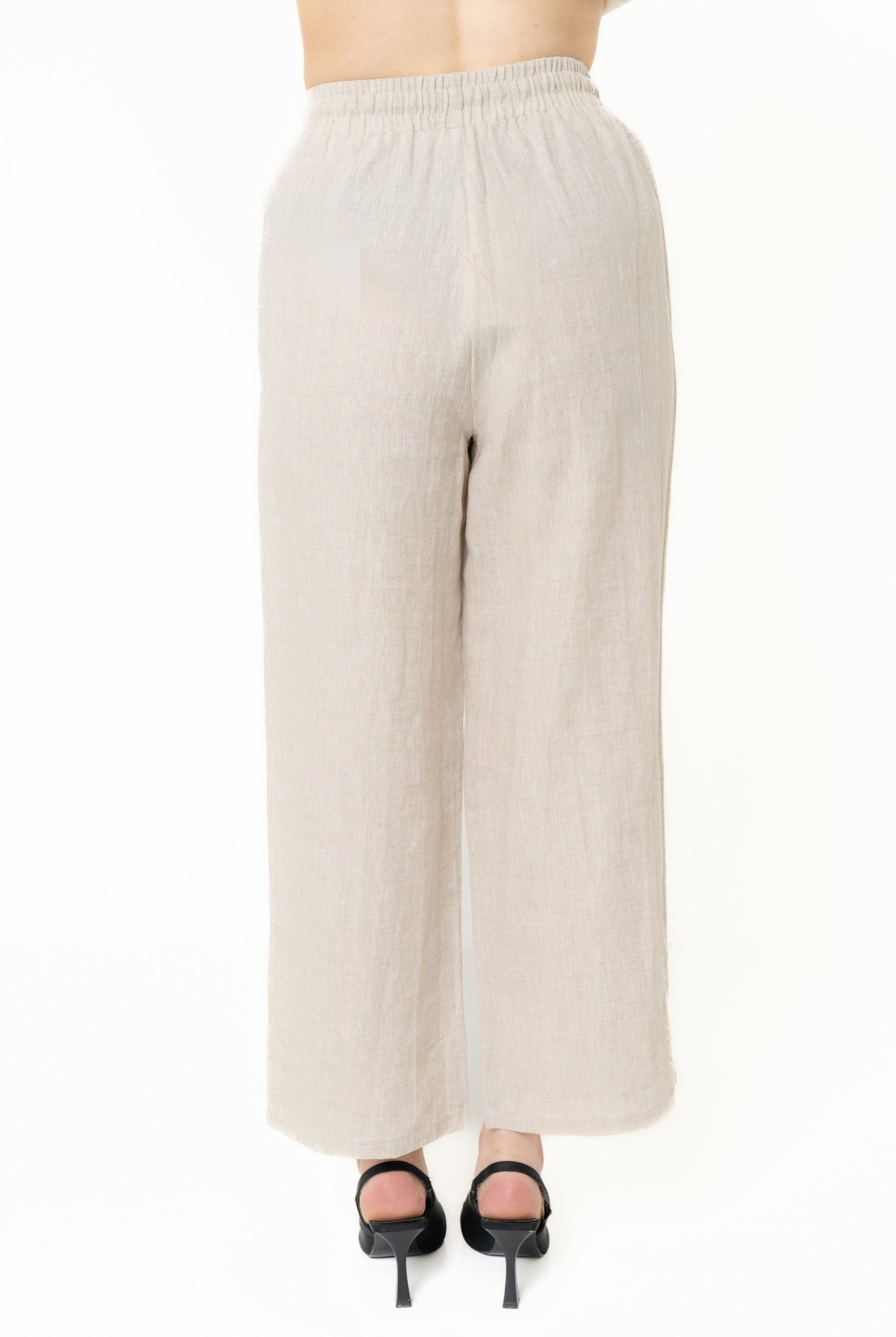 يولا بنطلون نسائي طويل واسع باستك عالخصر وفيونكه