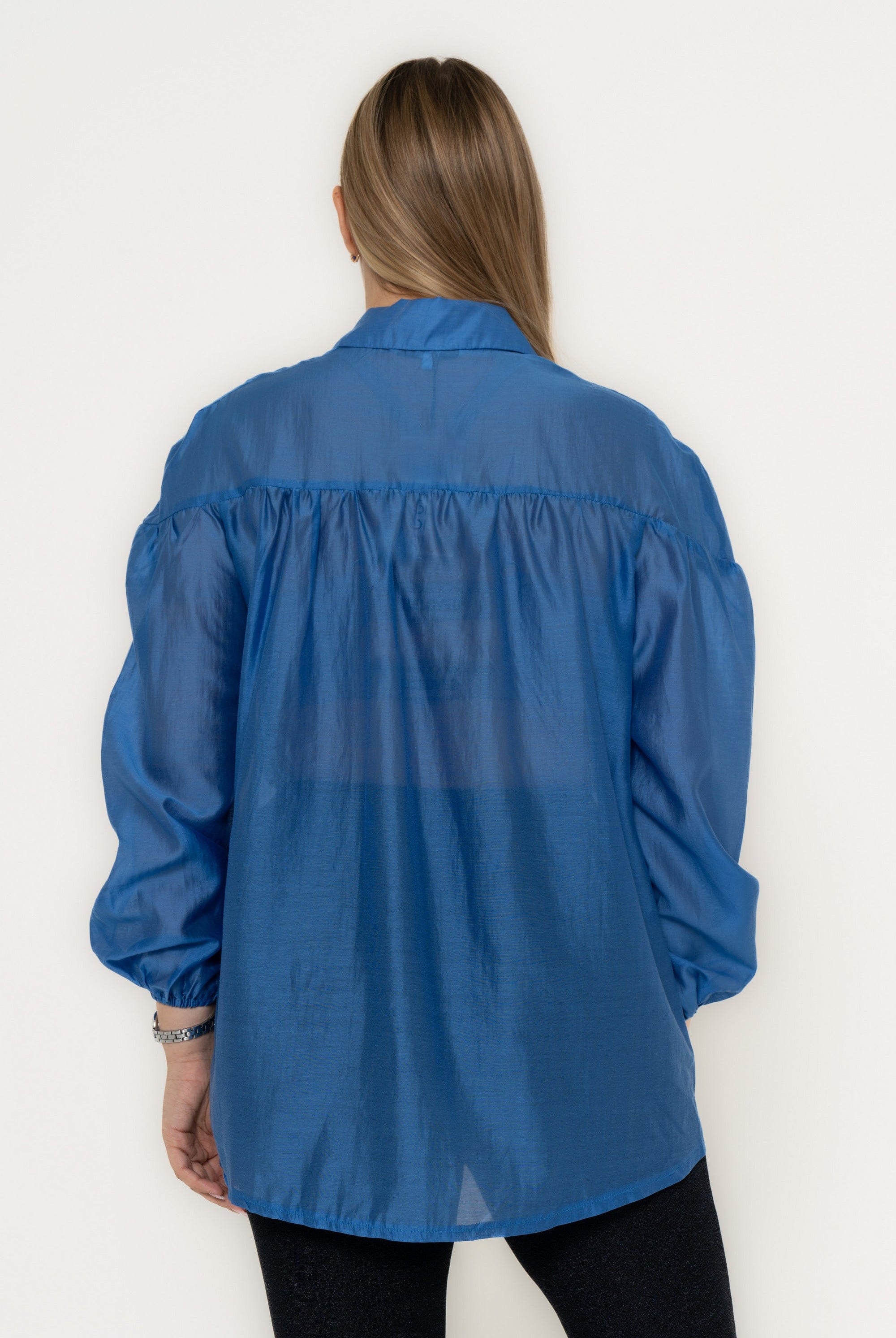 يولا بلوزة نسائية سادة بأكمام طويلة ويد كشكش