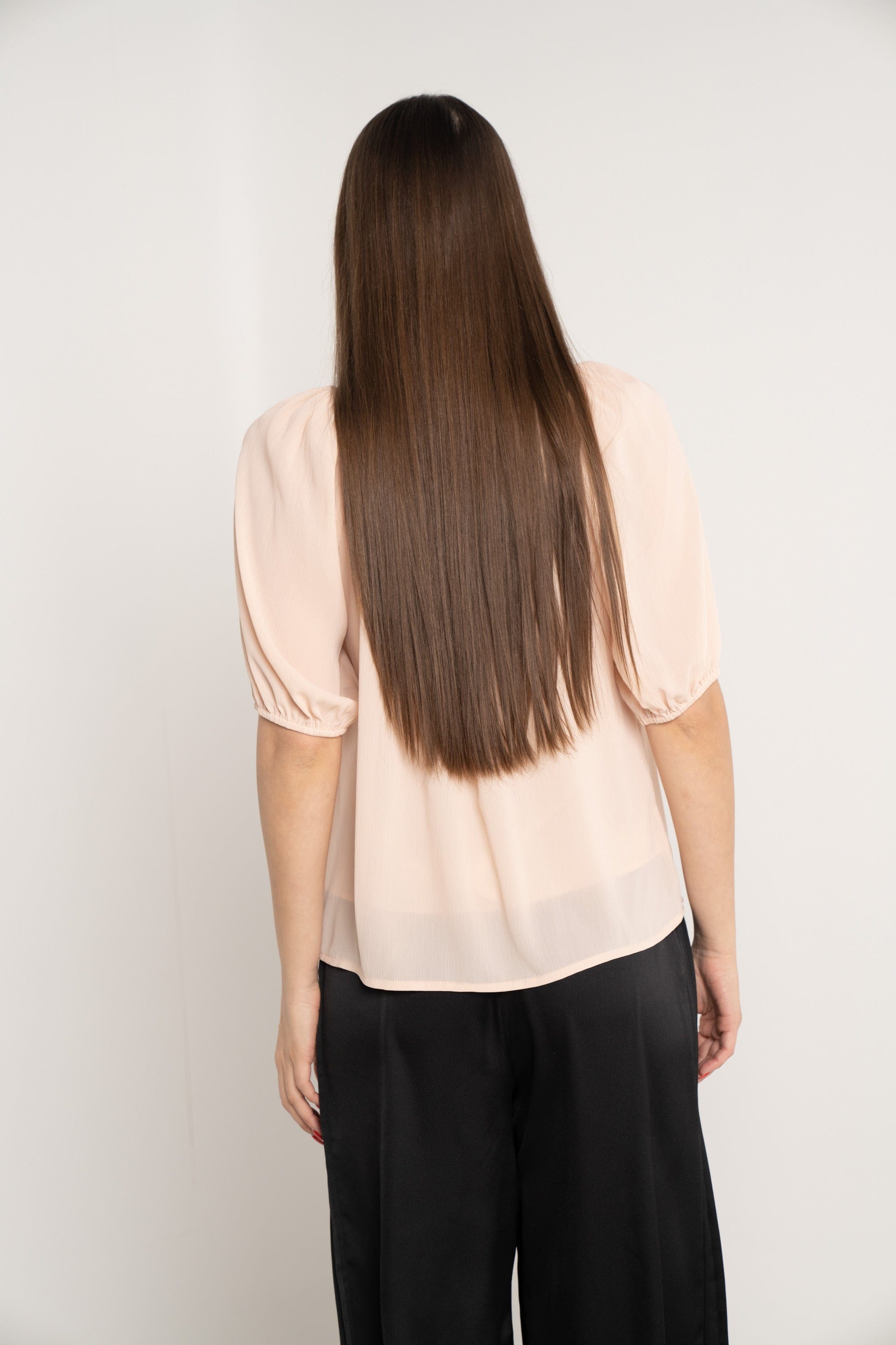 نتشي بلوزة 3/4 كم بف سادة بفتحة سبعة