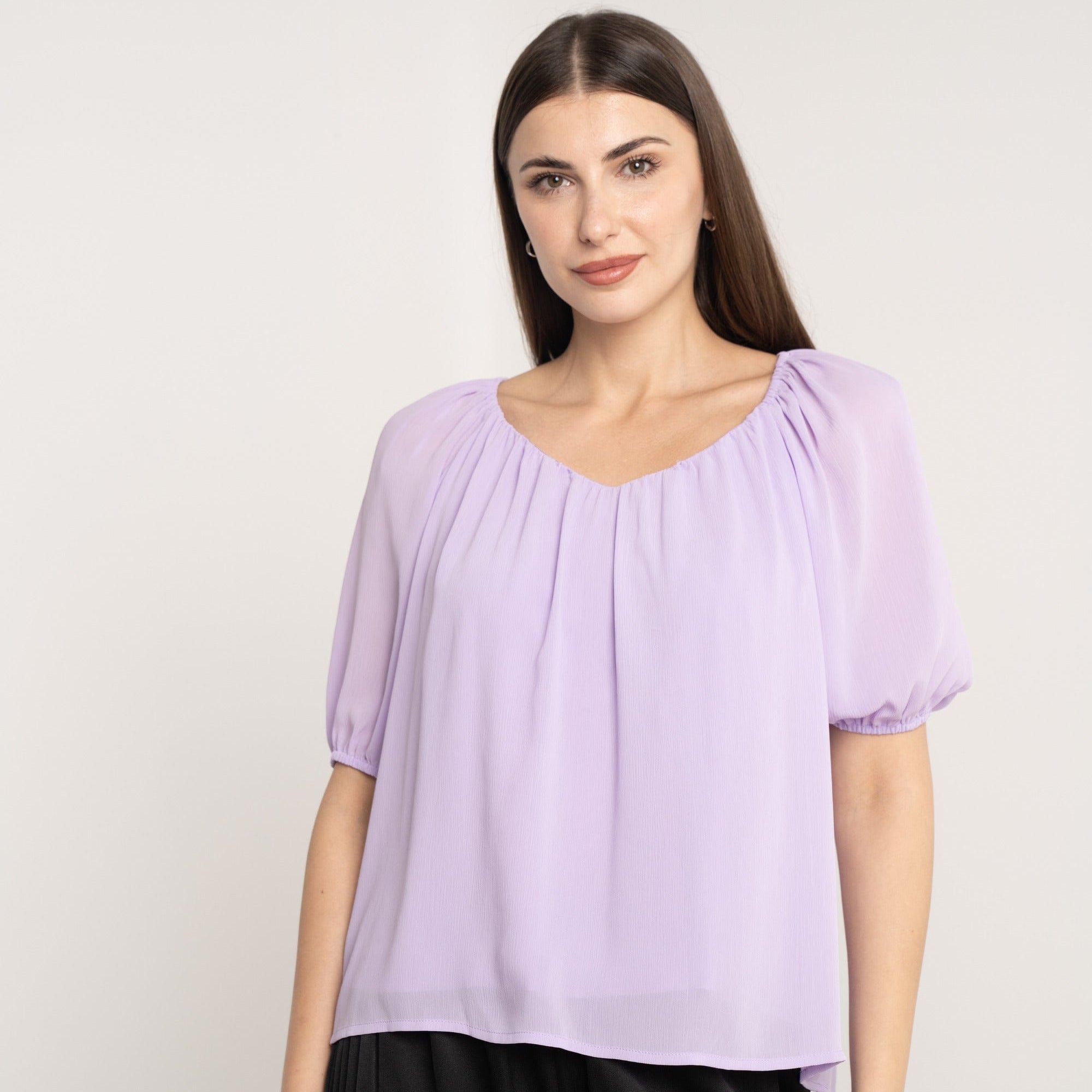 نتشي بلوزة 3/4 كم بف سادة بفتحة سبعة