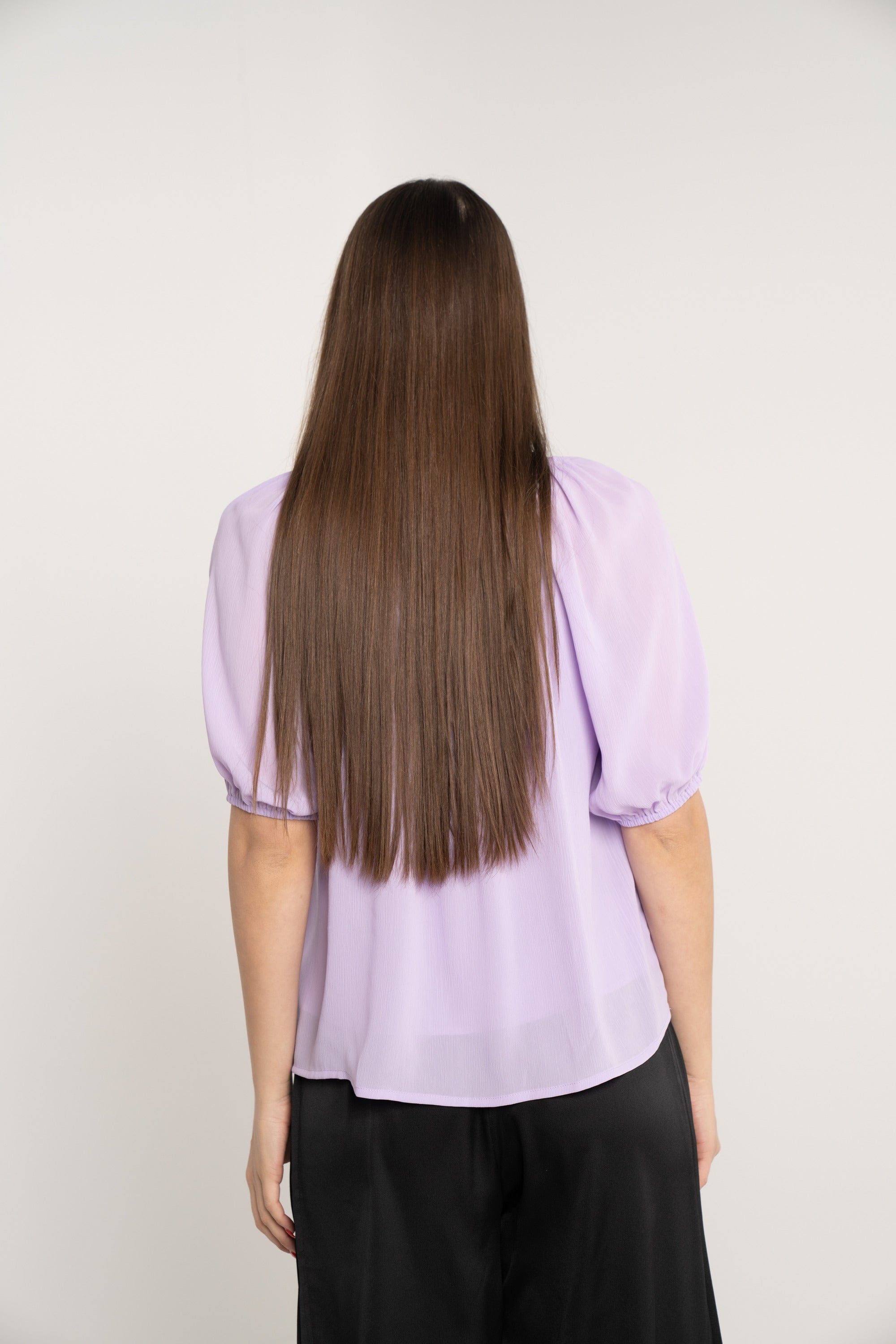 نتشي بلوزة 3/4 كم بف سادة بفتحة سبعة