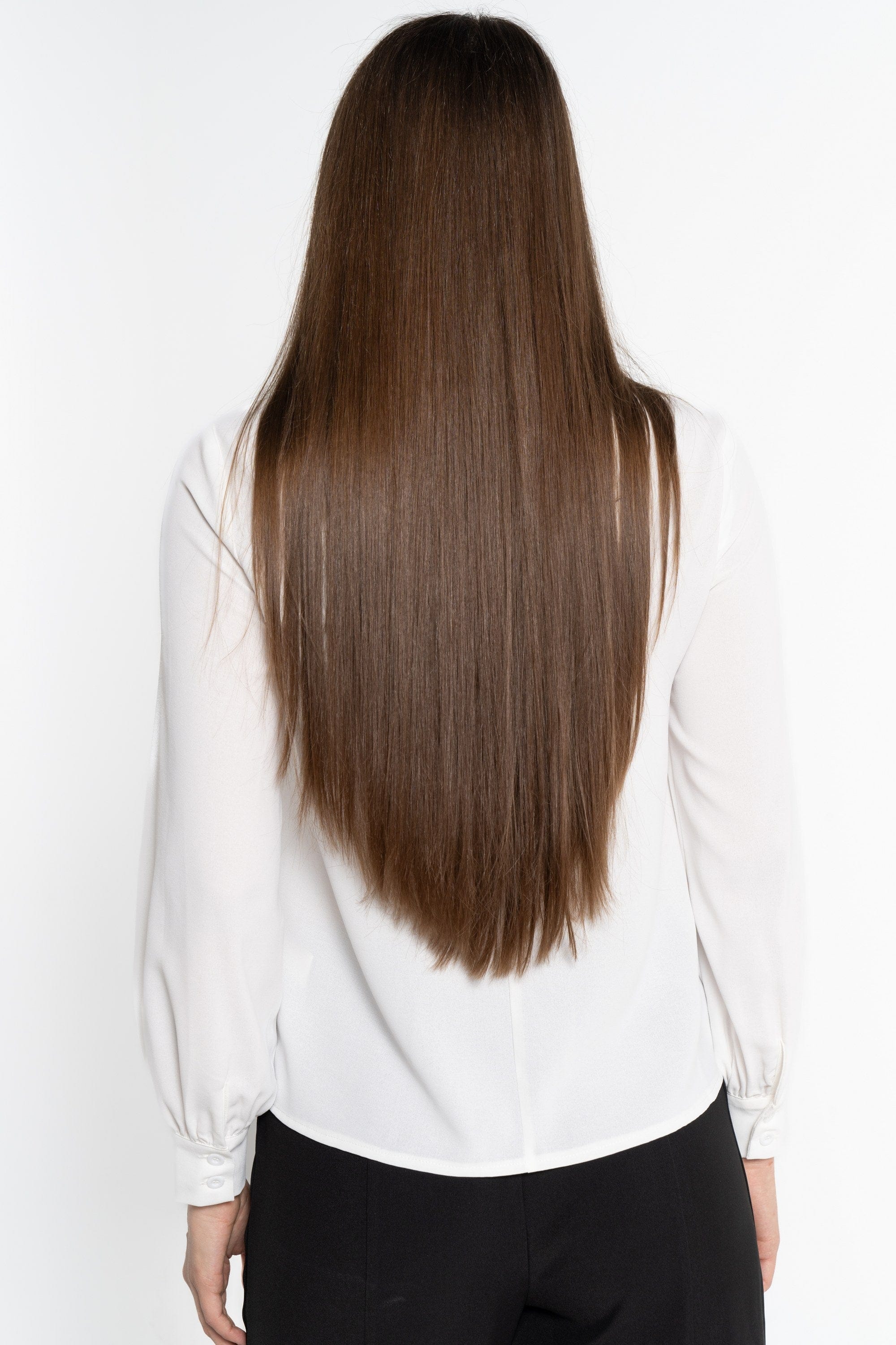 نتشي بلوزة بأكمام طويلة سادة بياقة مكشكشة مطرزة نسائي