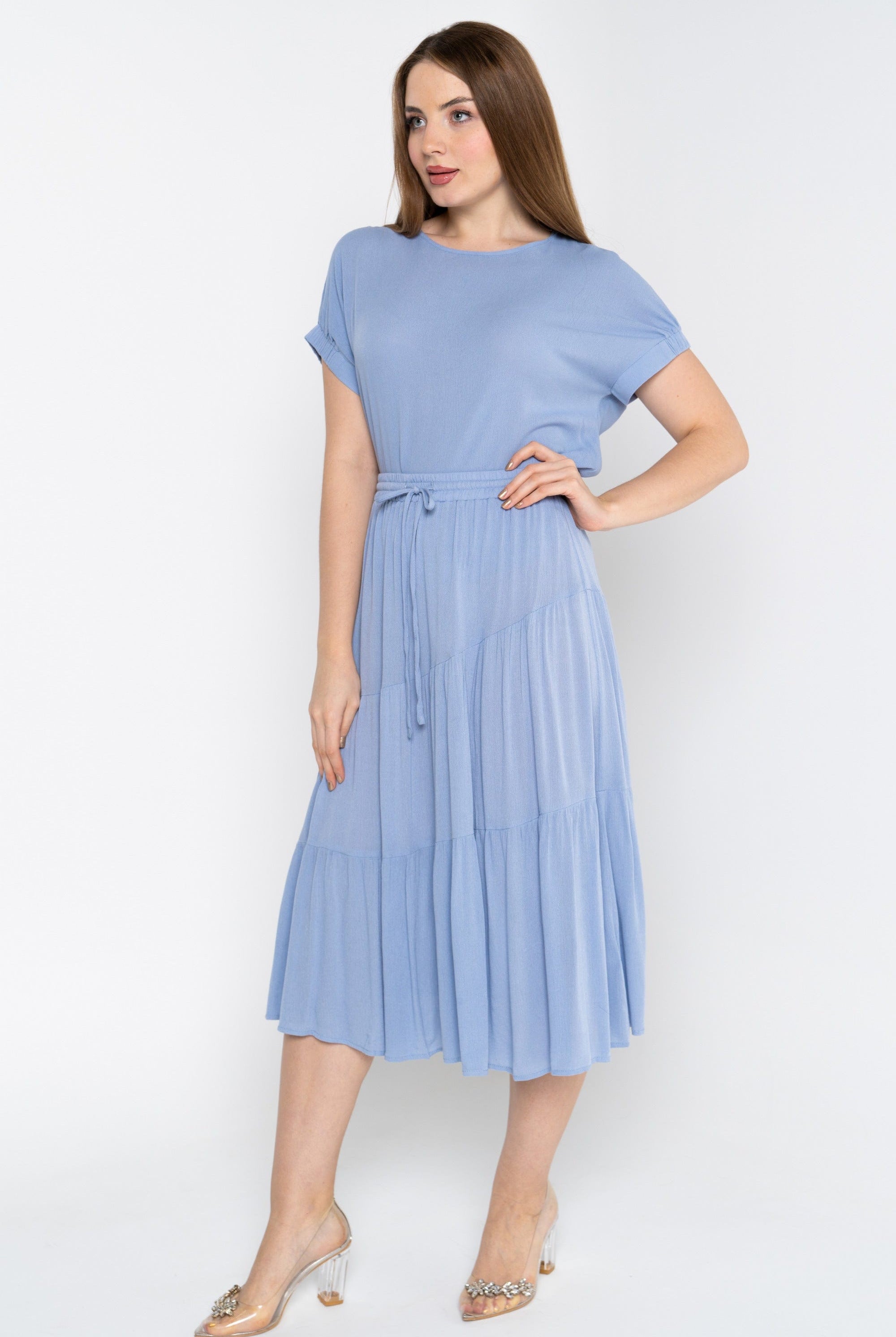 نتشي تنورة سادة بليسيه ميدي