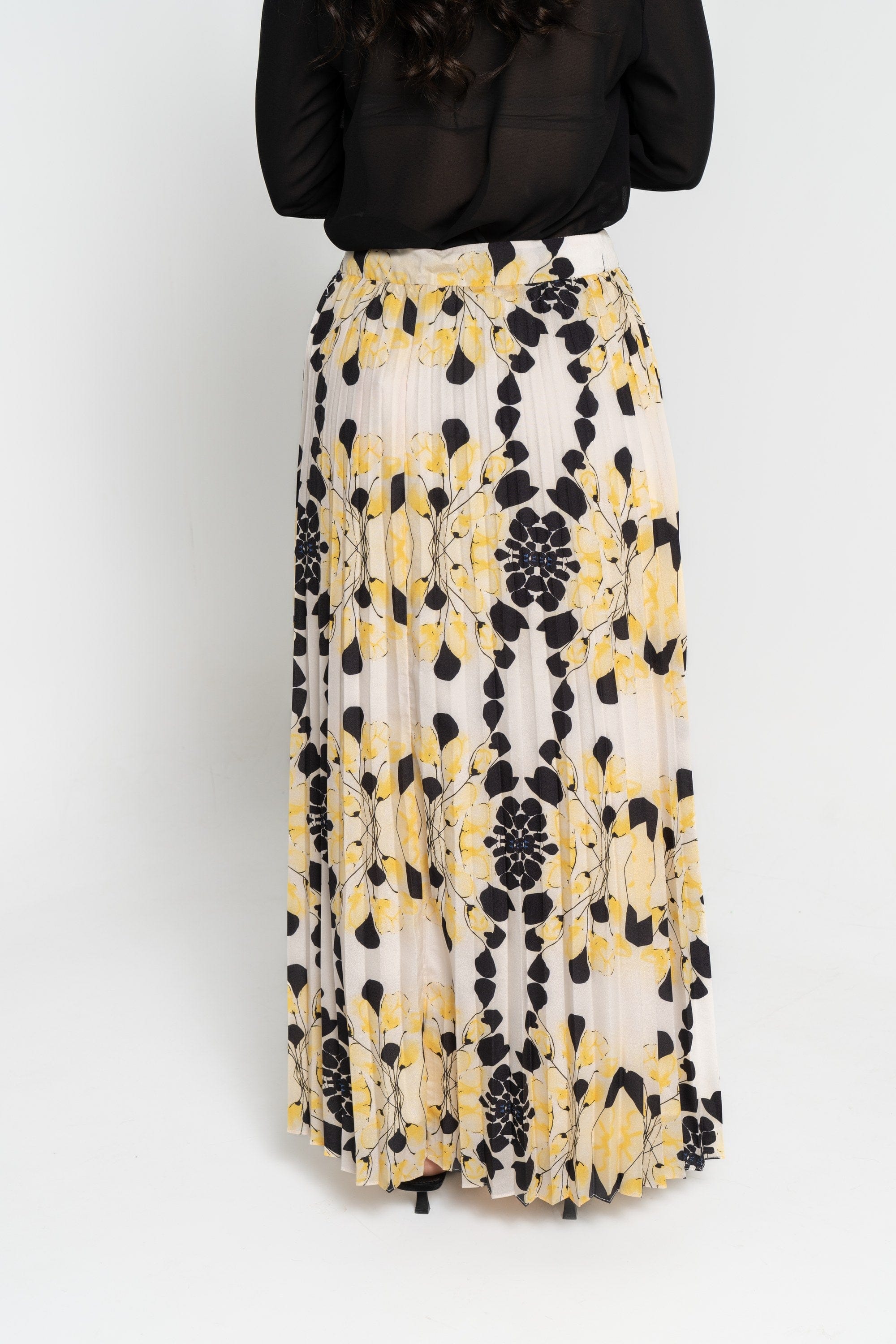 نتشي تنورة طويلة بليسيه موردة نسائي