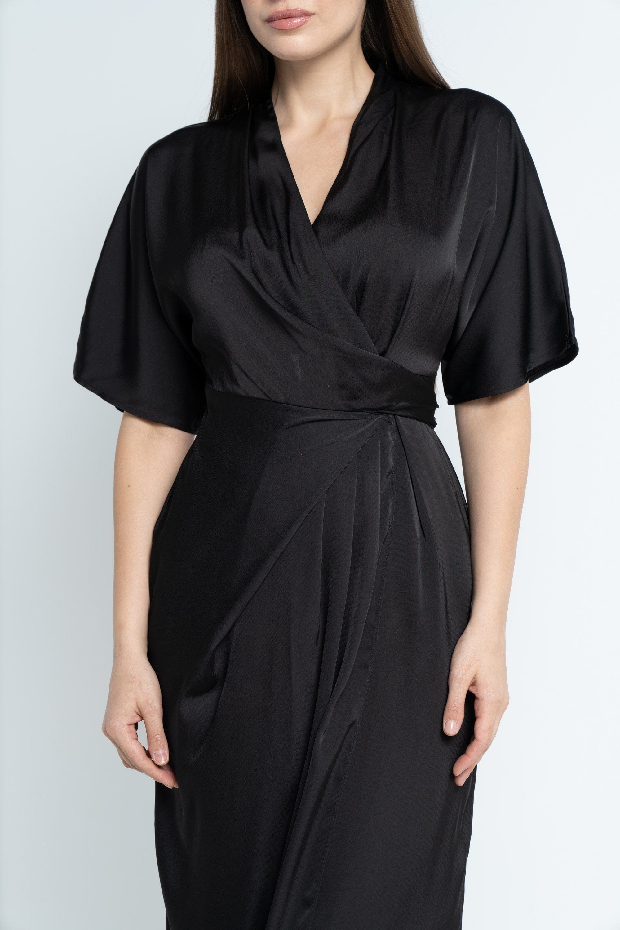 نتشي فستان ميدي بأكمام فراشة مخصرة نص كم بف نسائي