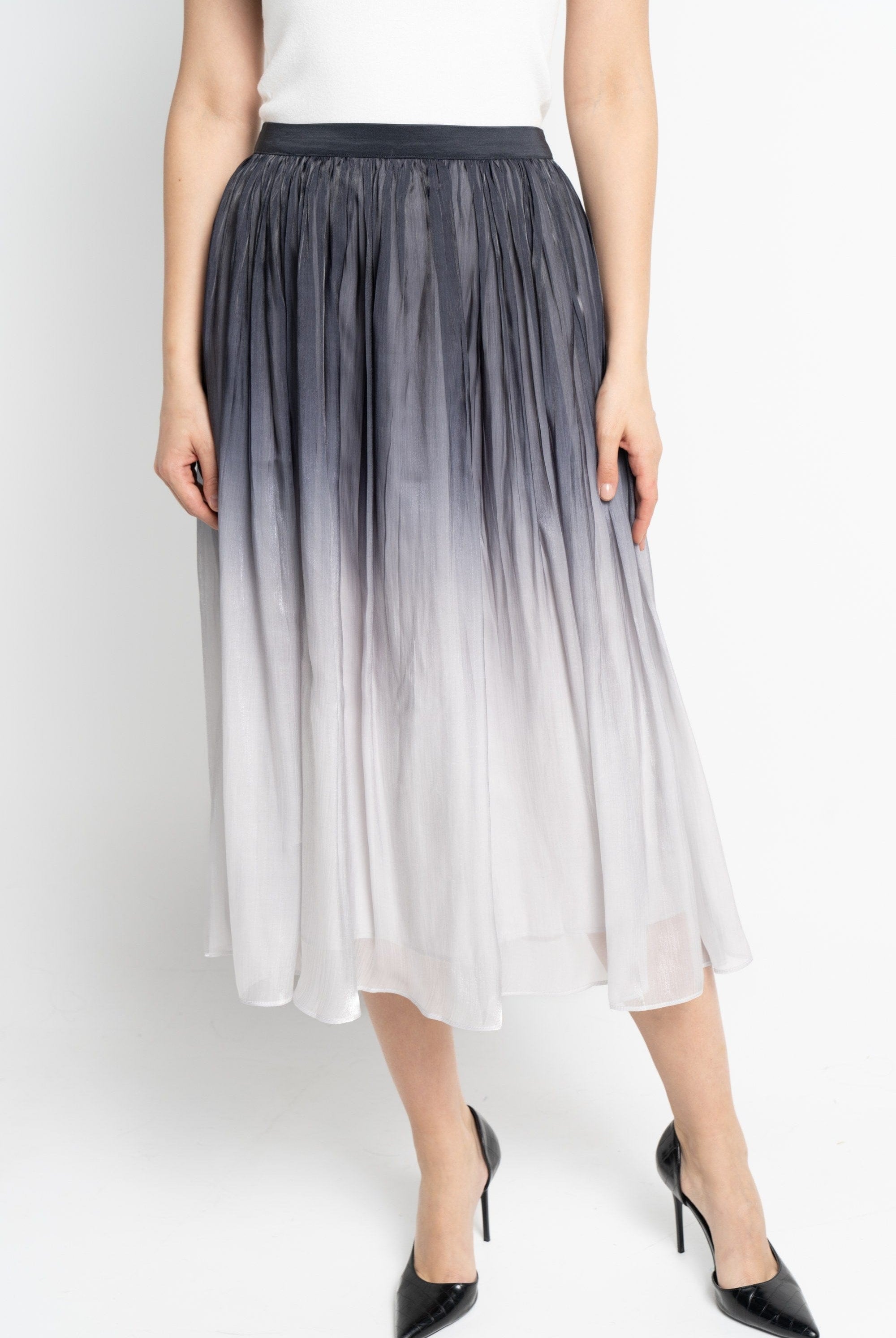 نتشي تنورة ميدي نسائية شيفون نفش