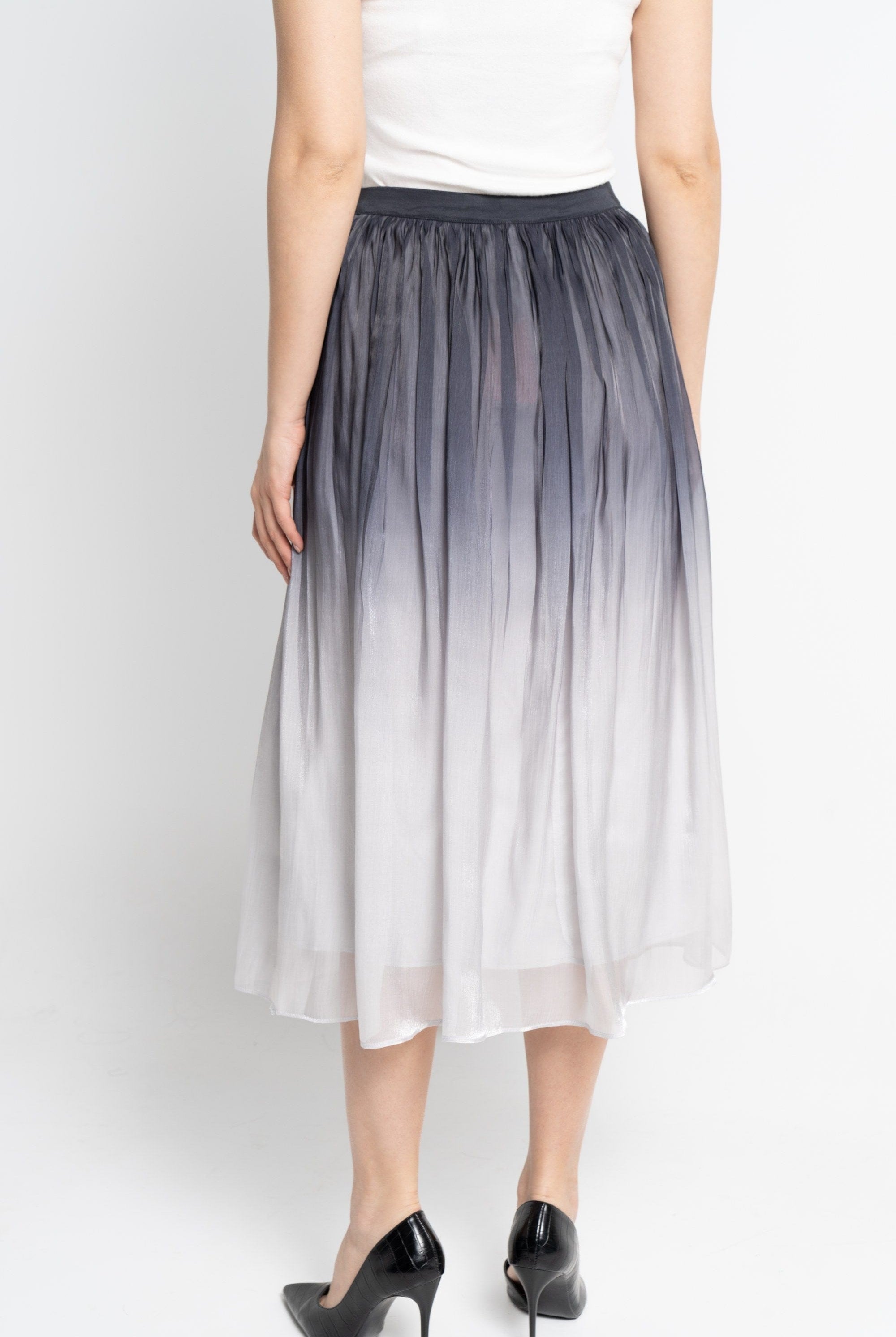 نتشي تنورة ميدي نسائية شيفون نفش