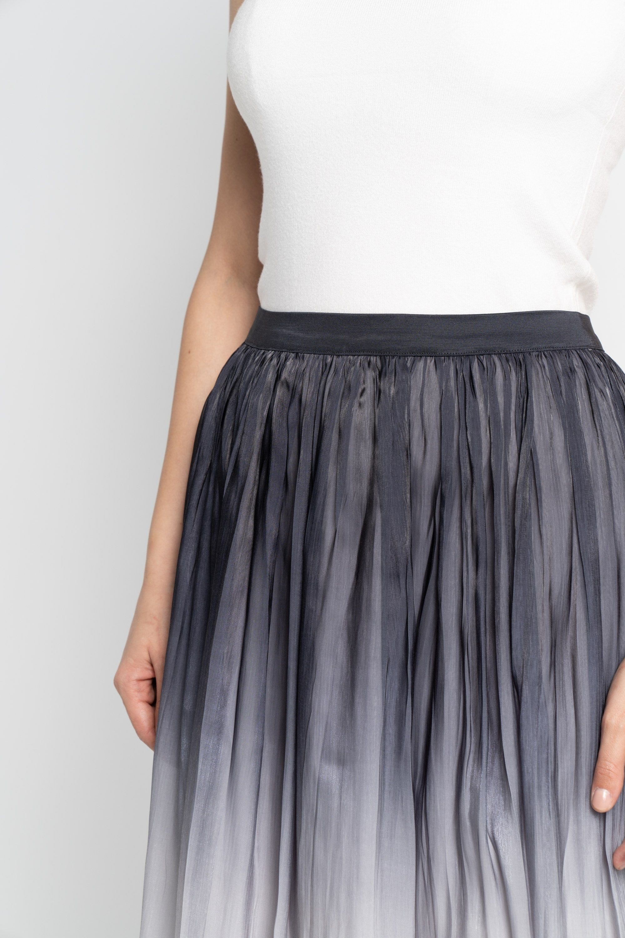 نتشي تنورة ميدي نسائية شيفون نفش