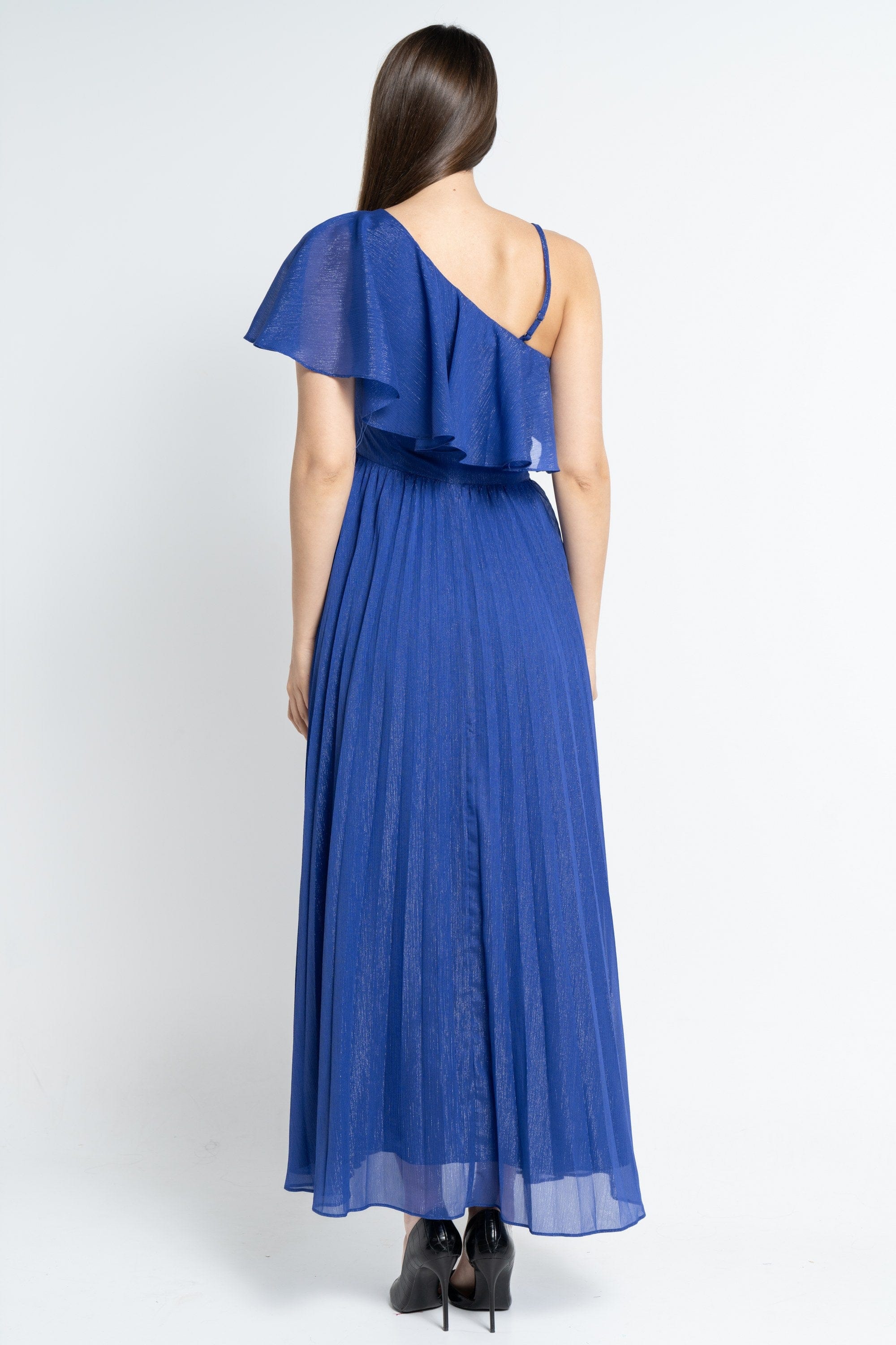 نتشي فستان ماكسي بأكمام قصيرة اوف شولدر بلميع