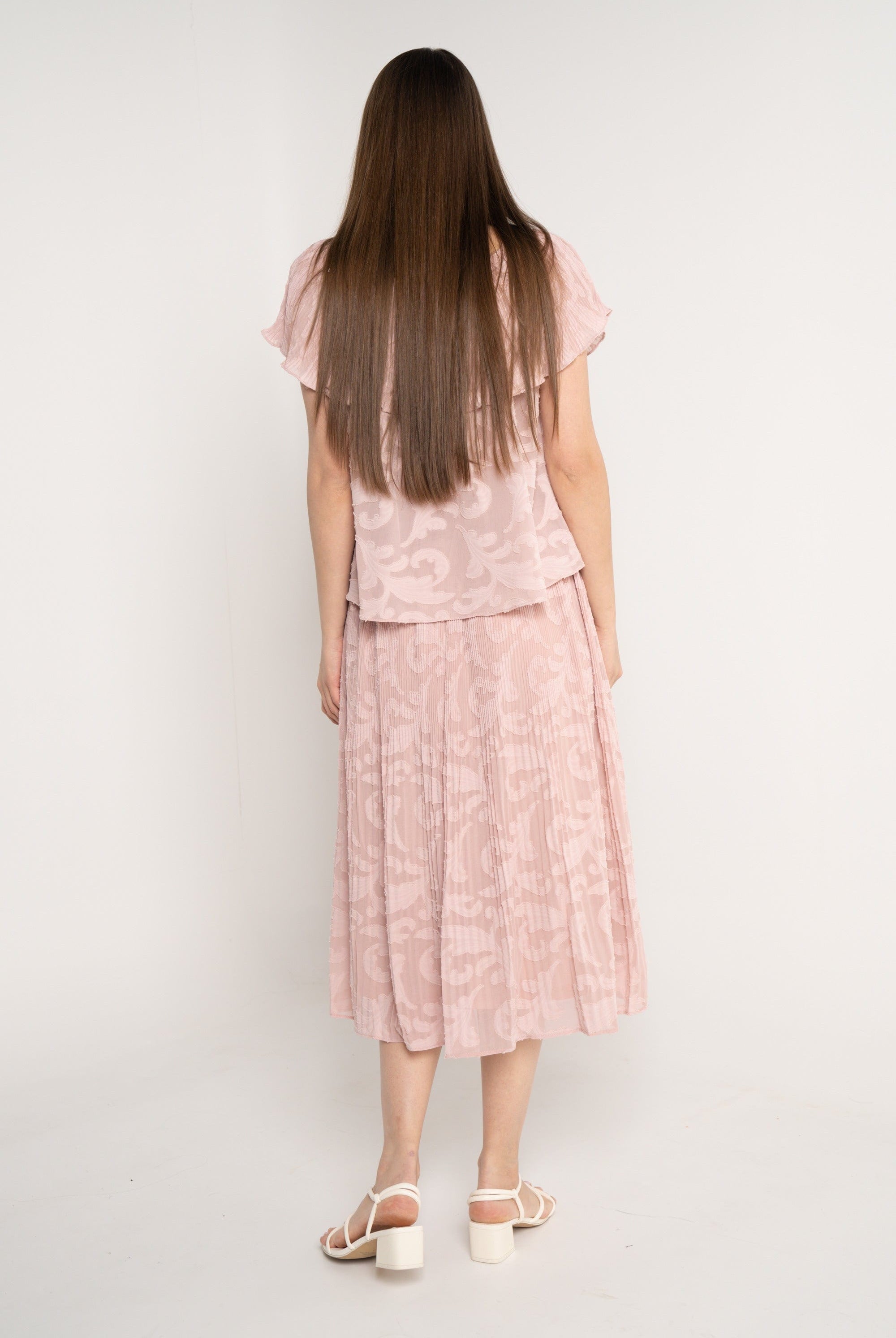 نتشي تنورة ميدي كلوش سادة ببطانة نسائي