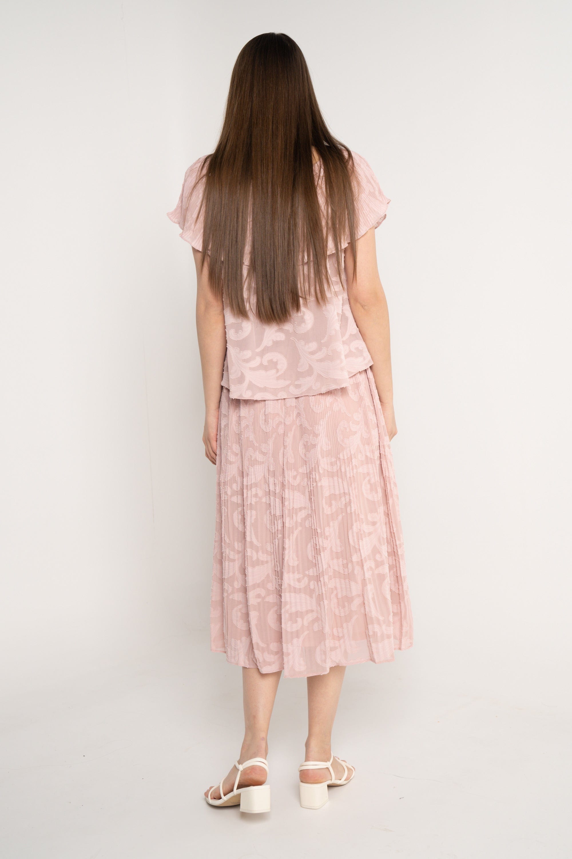 نتشي تنورة ميدي كلوش سادة ببطانة نسائي