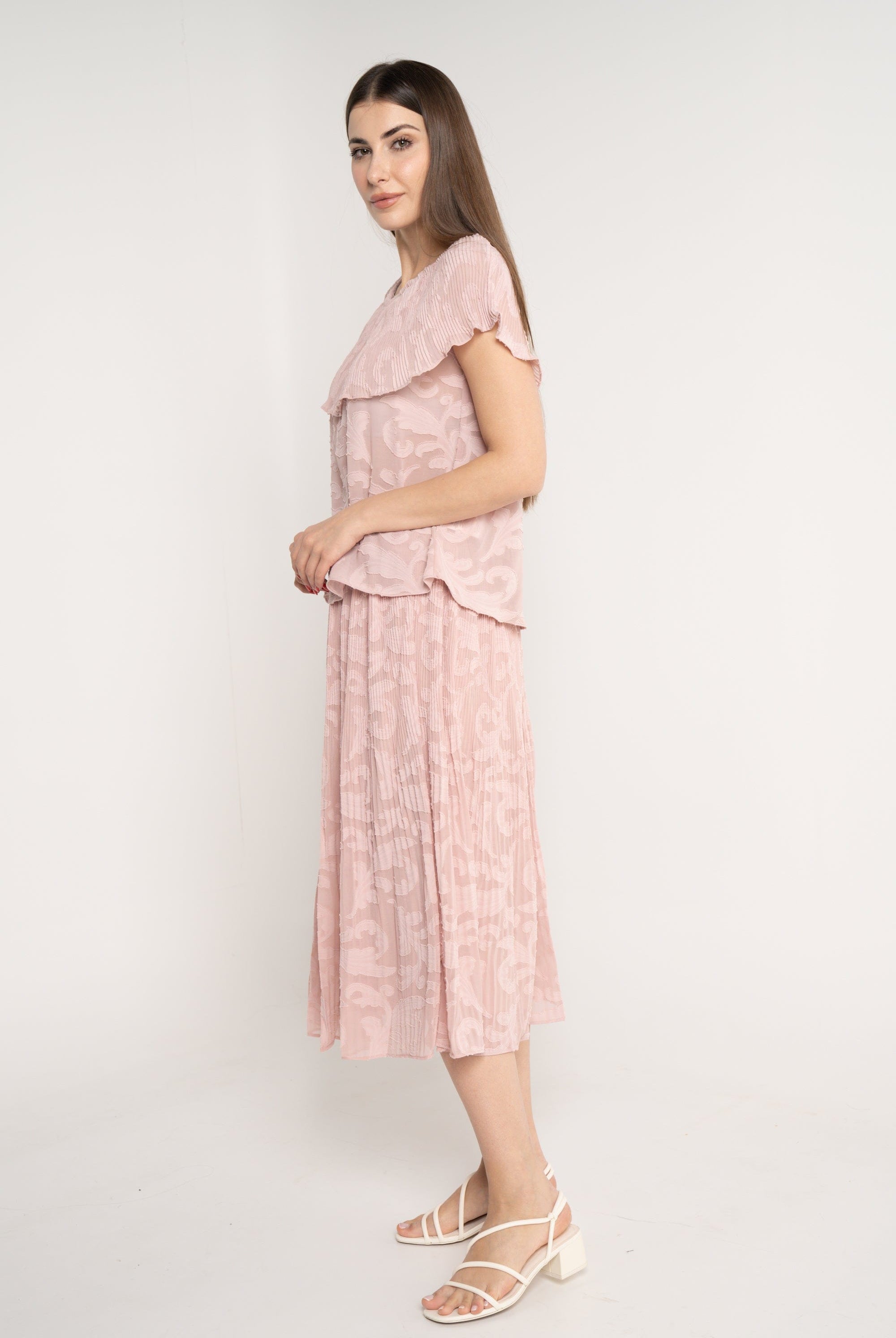 نتشي تنورة ميدي كلوش سادة ببطانة نسائي