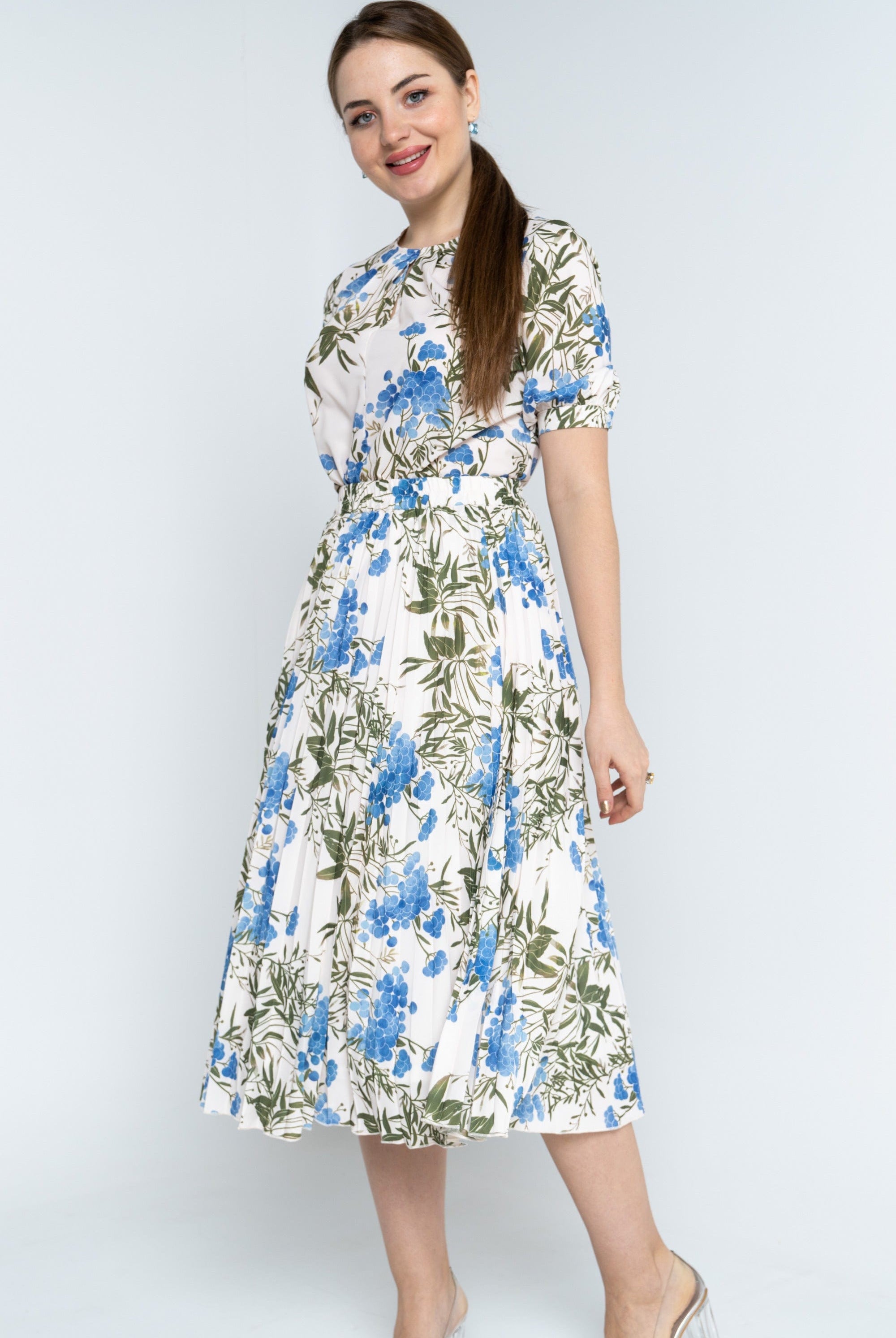 نتشي تنورة ميدي مشجرة