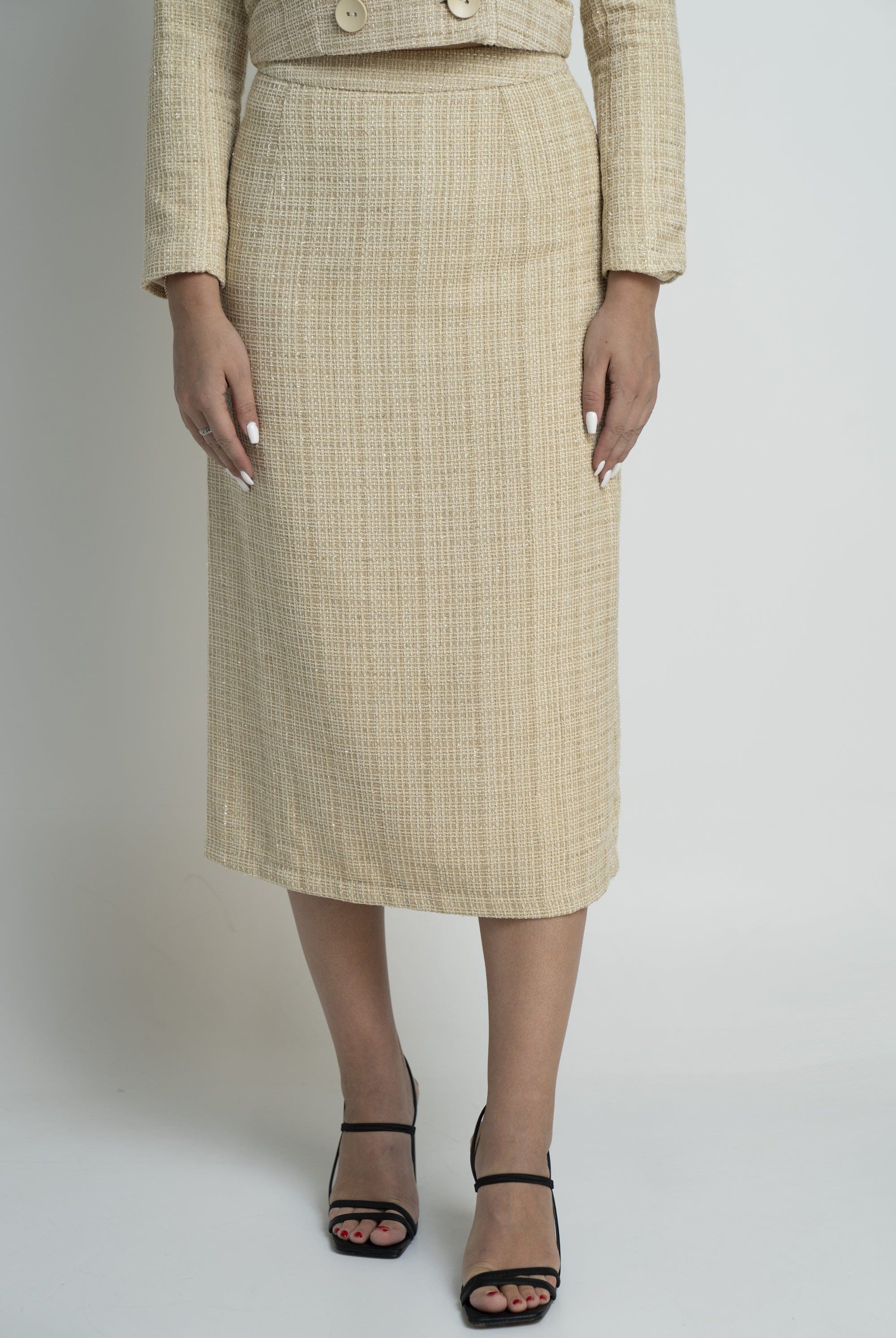 نتشي تنورة ميدي رسمية ضيقة نسائي