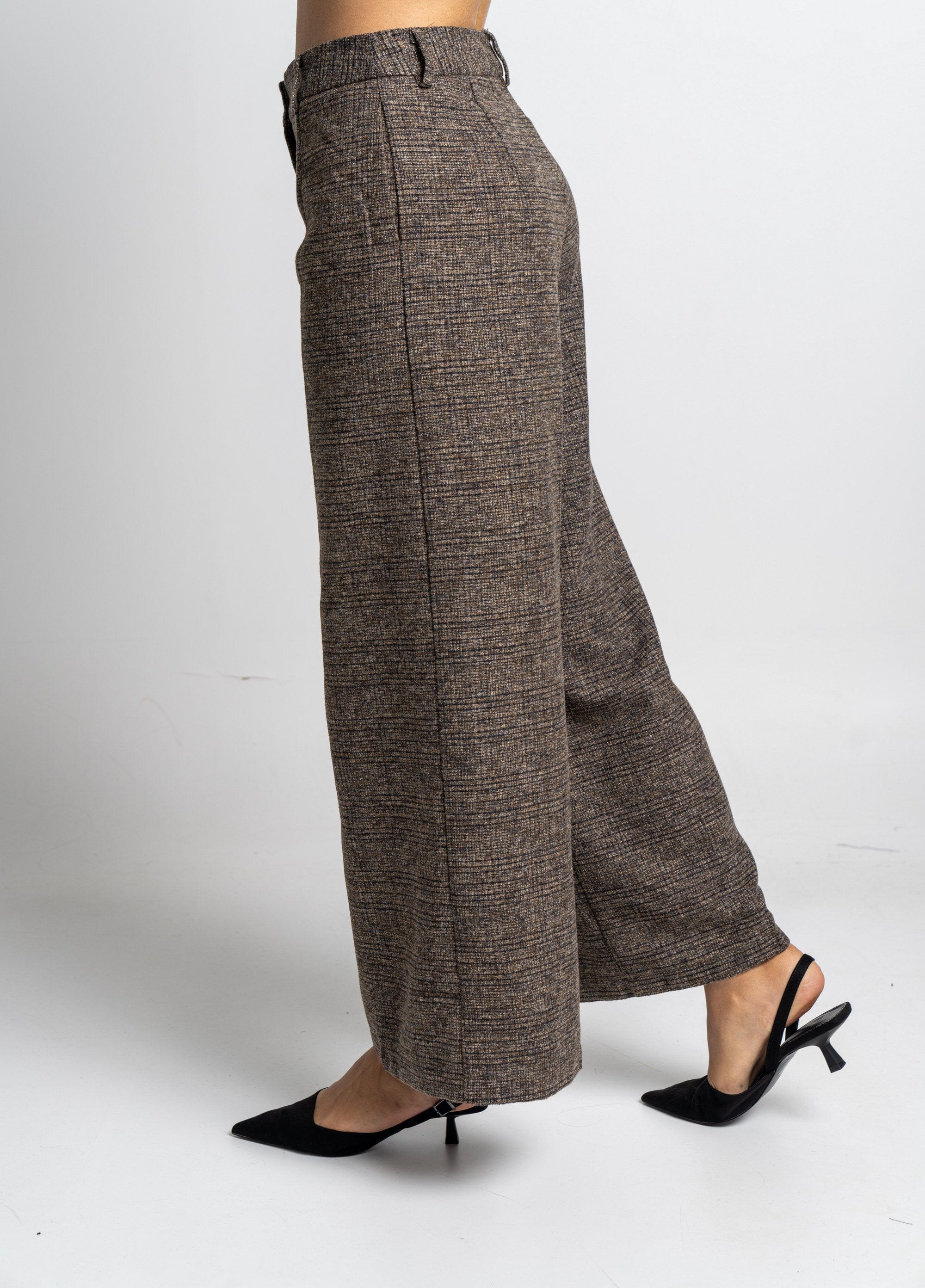 نتشي بنطلون طويل واسع خصر مرتفع نسائي