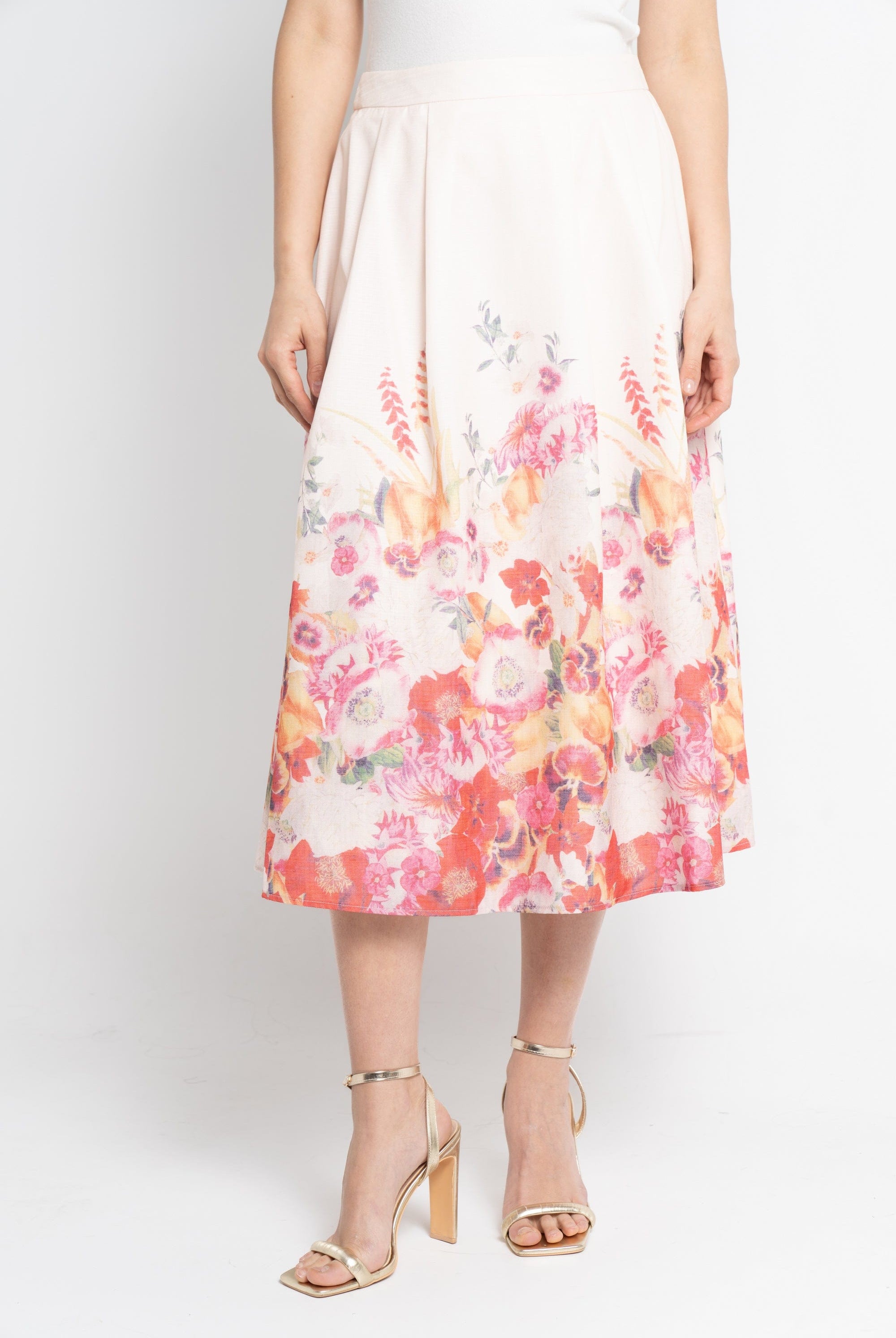 نتشي تنورة ميدي موردة نسائي فوشيا