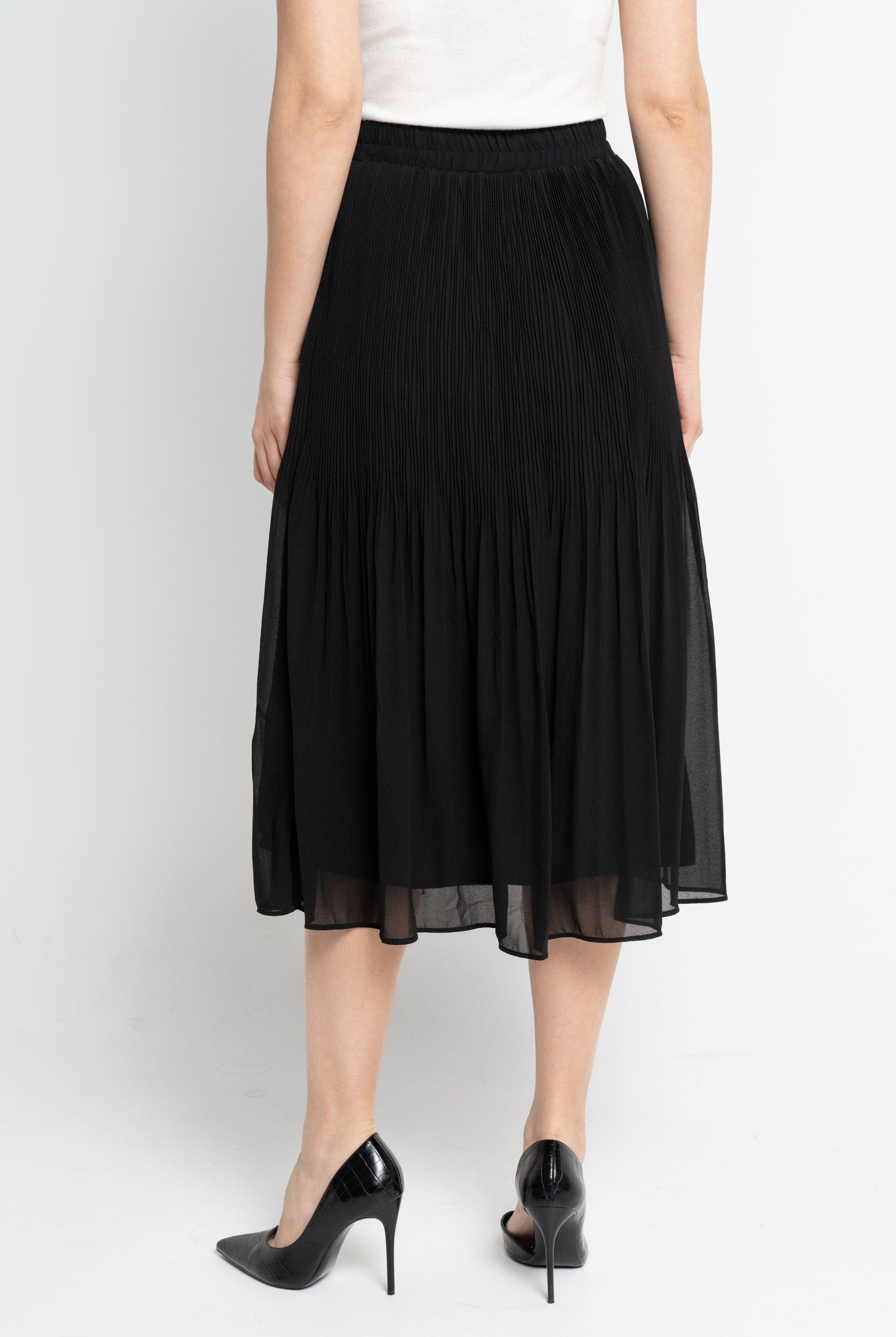 نتشي تنورة ميدي نسائية بليسية بخصر مطاطي