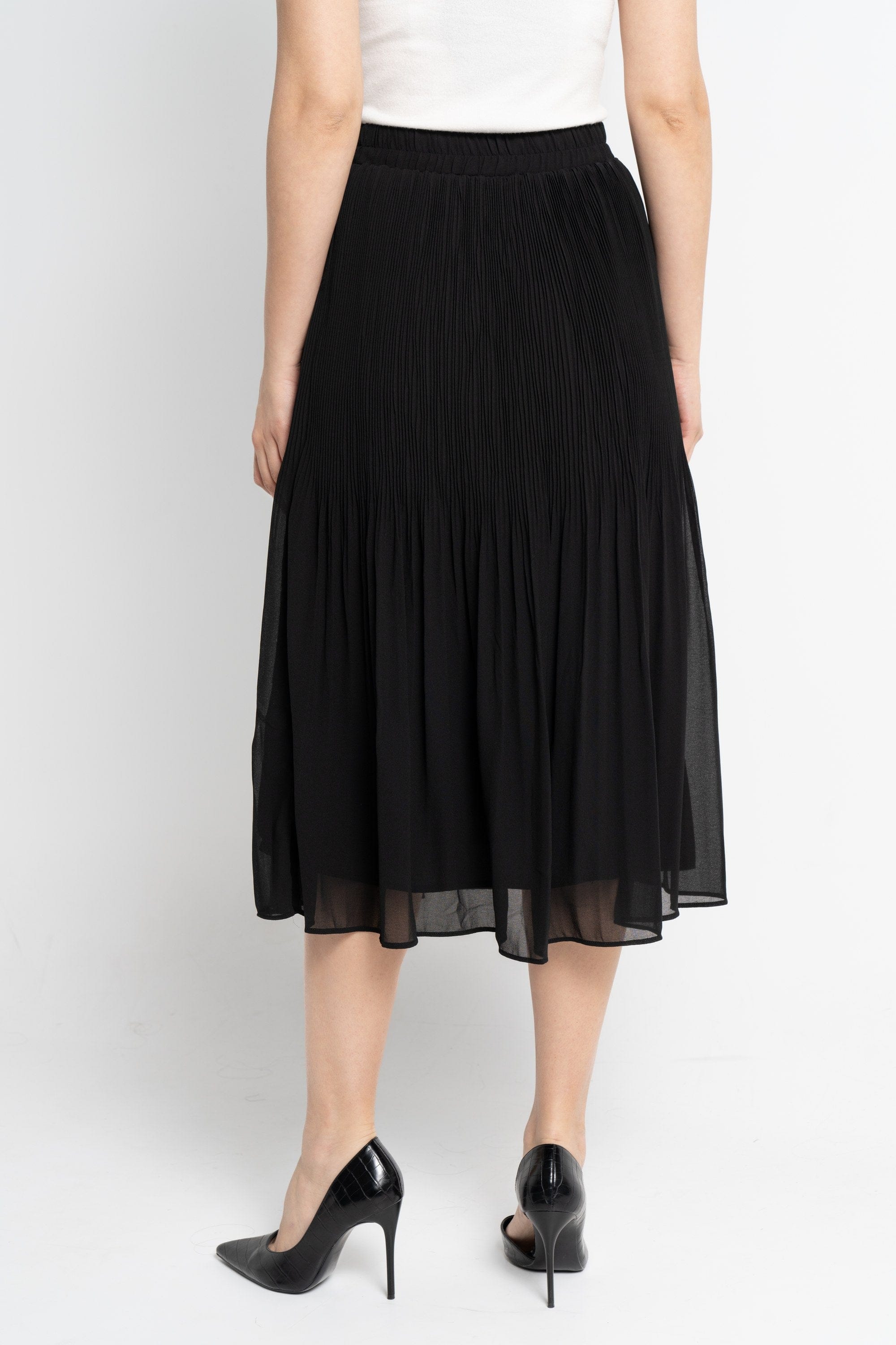 نتشي تنورة ميدي نسائية بليسية بخصر مطاطي