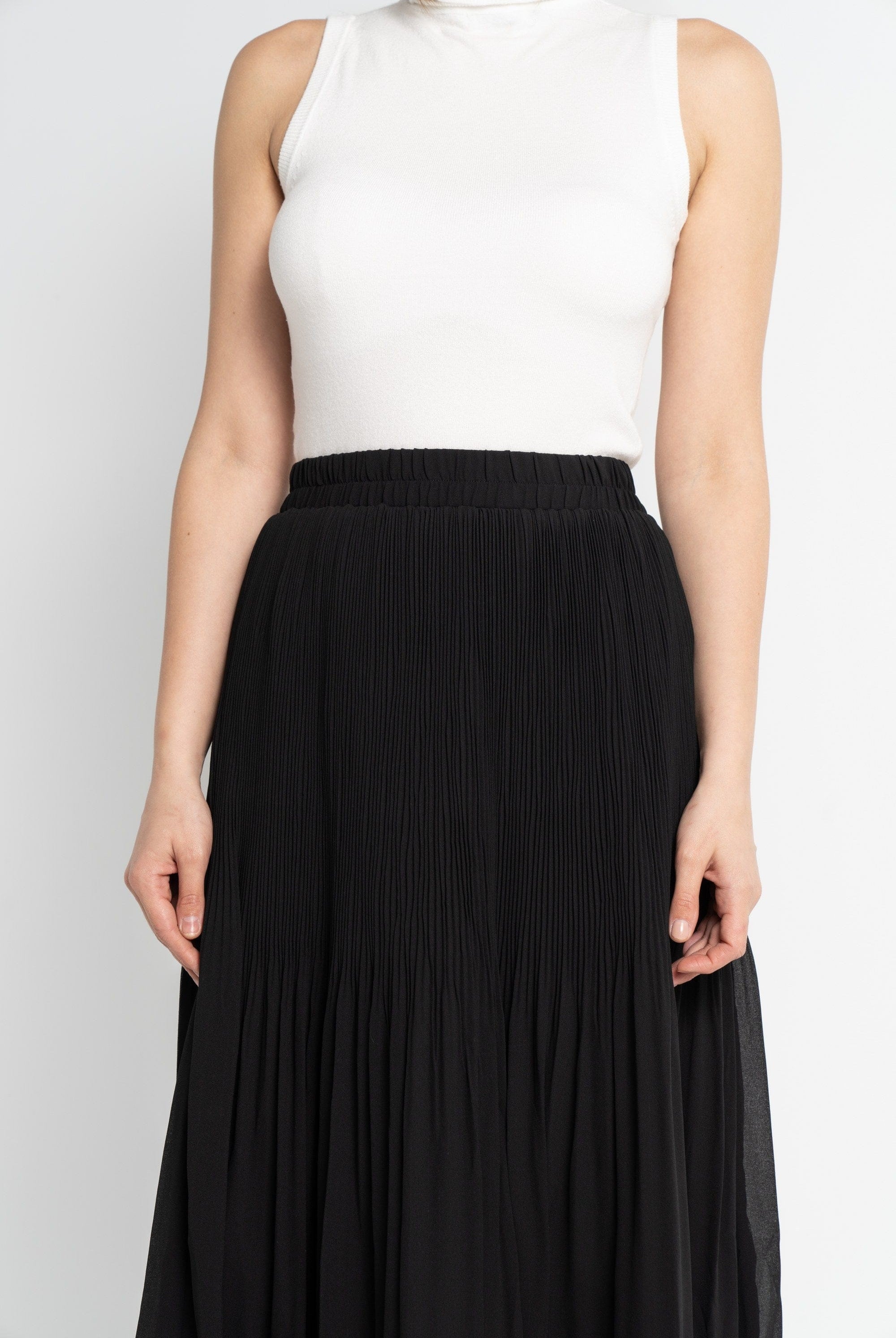 نتشي تنورة ميدي نسائية بليسية بخصر مطاطي