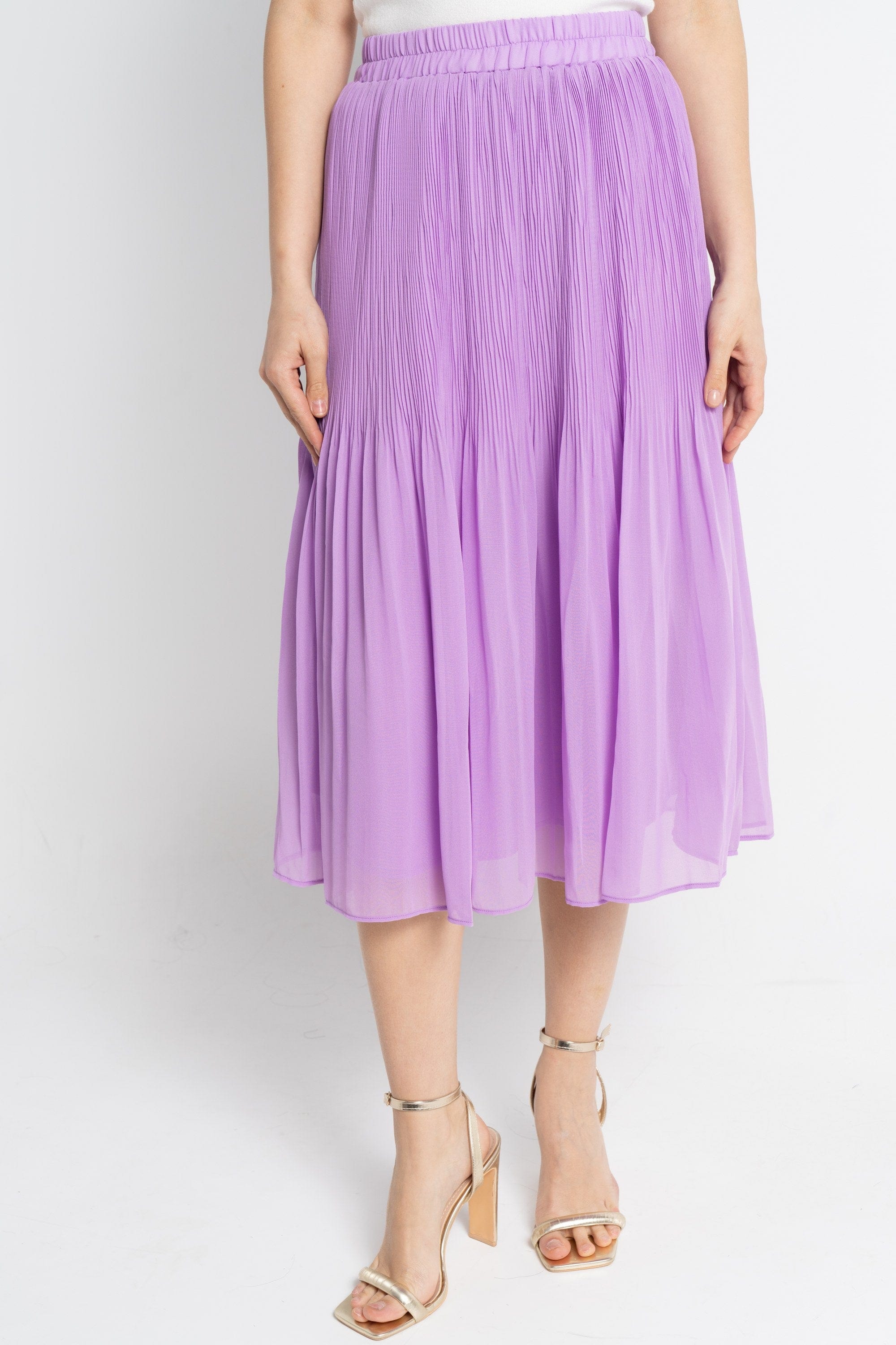 نتشي تنورة ميدي نسائية بليسية بخصر مطاطي