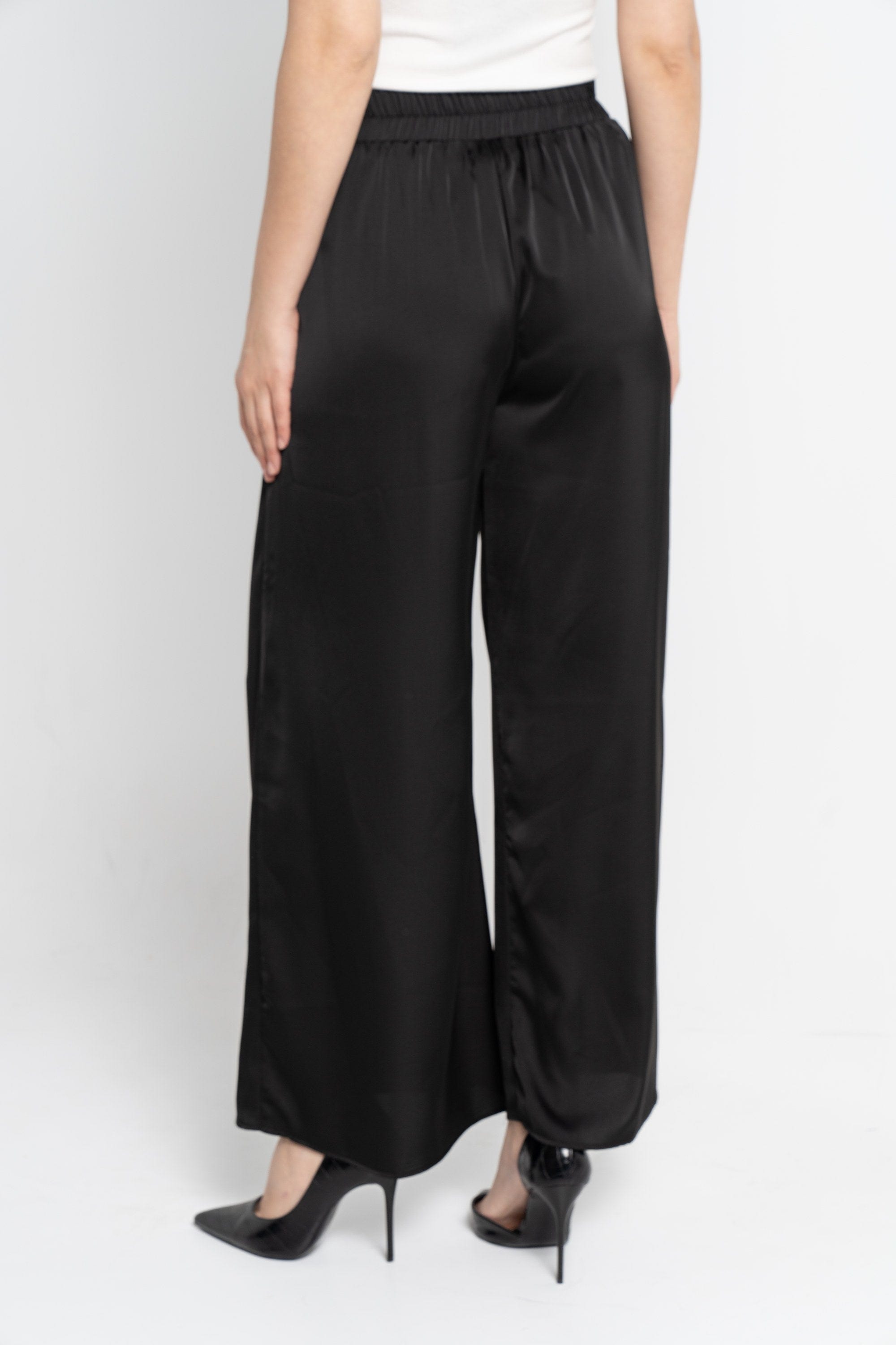 نتشي بنطلون طويل سادة خصر مطاطي نسائي