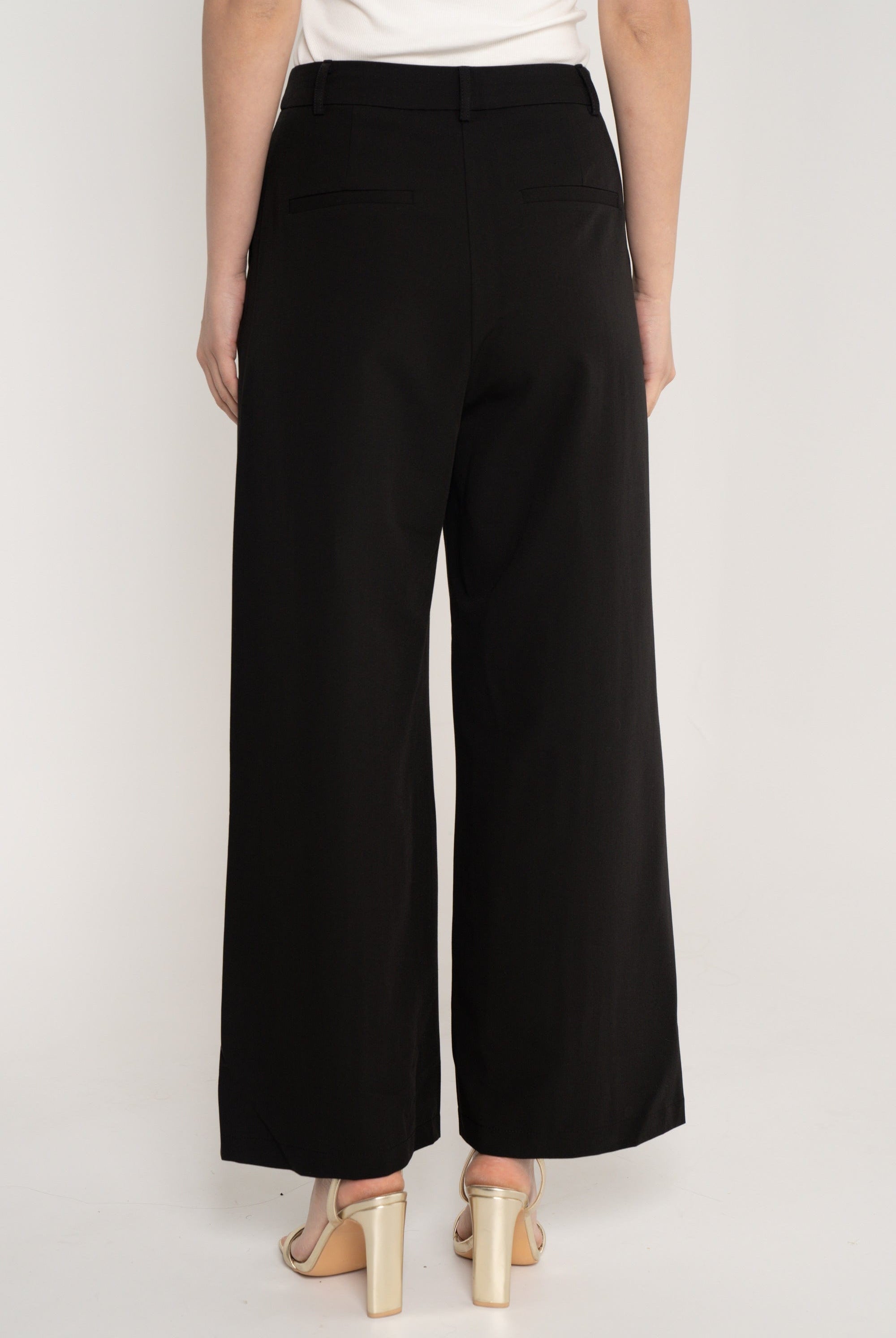 نتشي بنطلون سادة طويل واسع خصر مرتفع نسائي