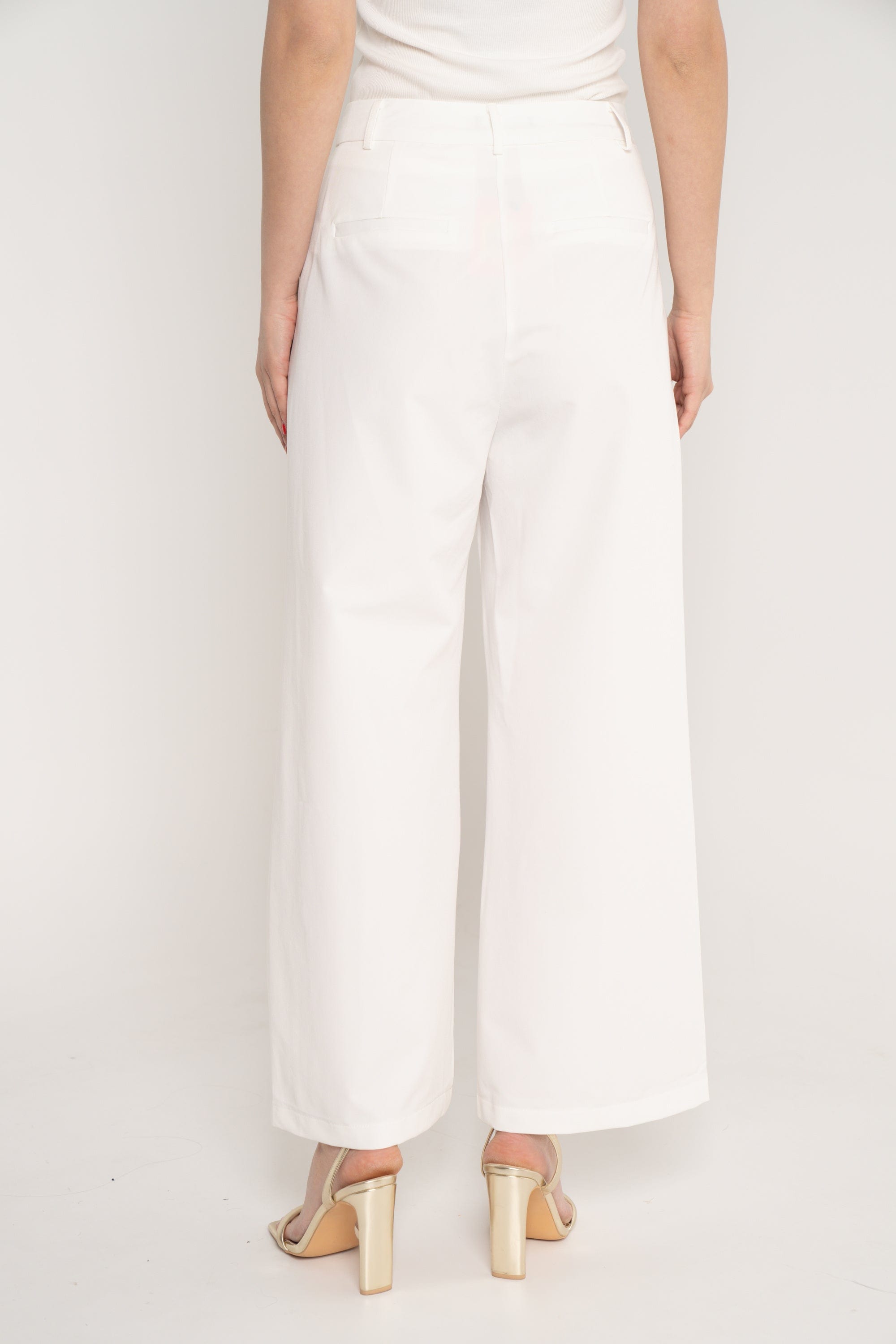 نتشي بنطلون سادة طويل واسع خصر مرتفع نسائي