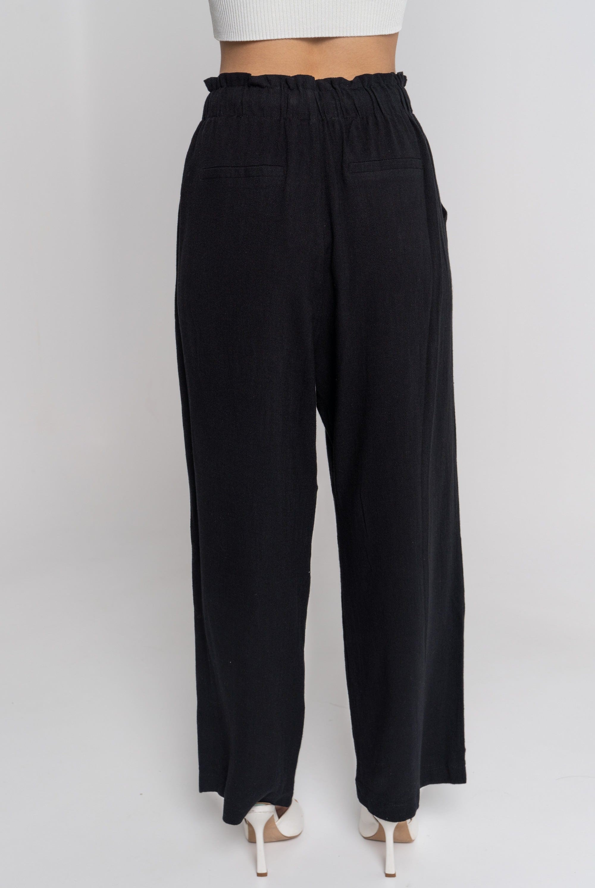 نتشي بنطلون طويل بجيوب بخصر مطاطي نسائي