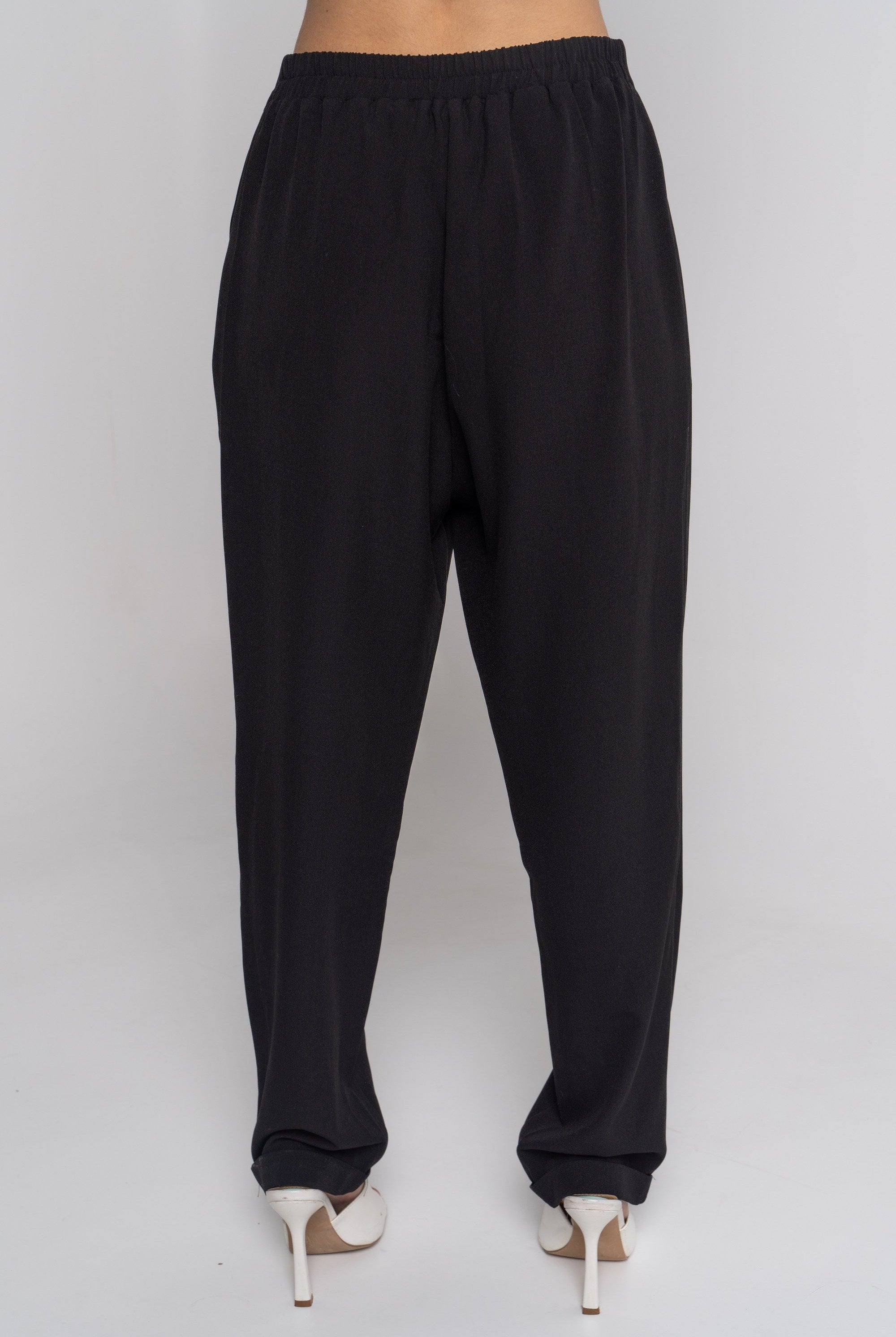 نتشي بنطلون طويل سادة فضفاض نسائي