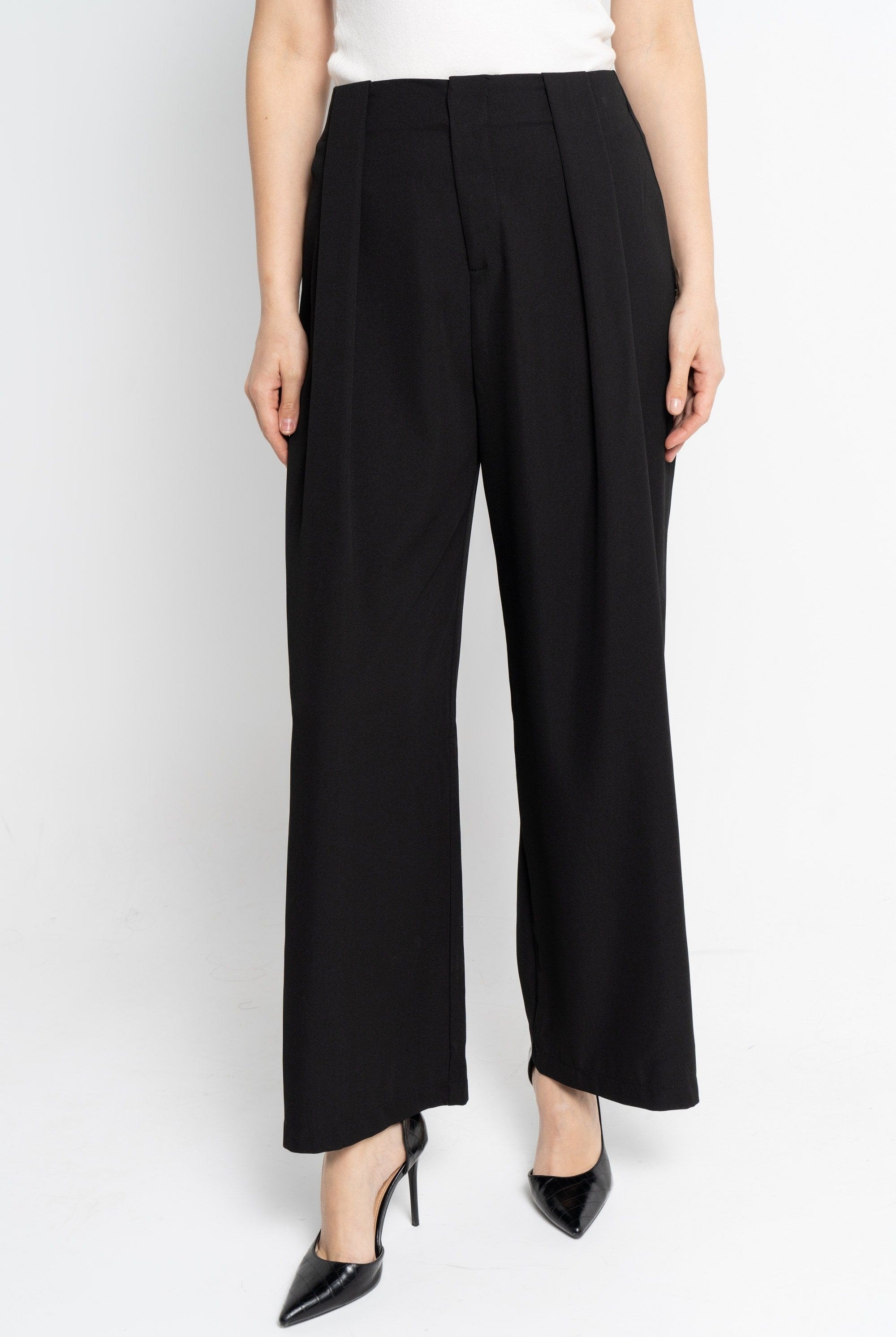 نتشي بنطلون طويل رسمي نسائي أسود