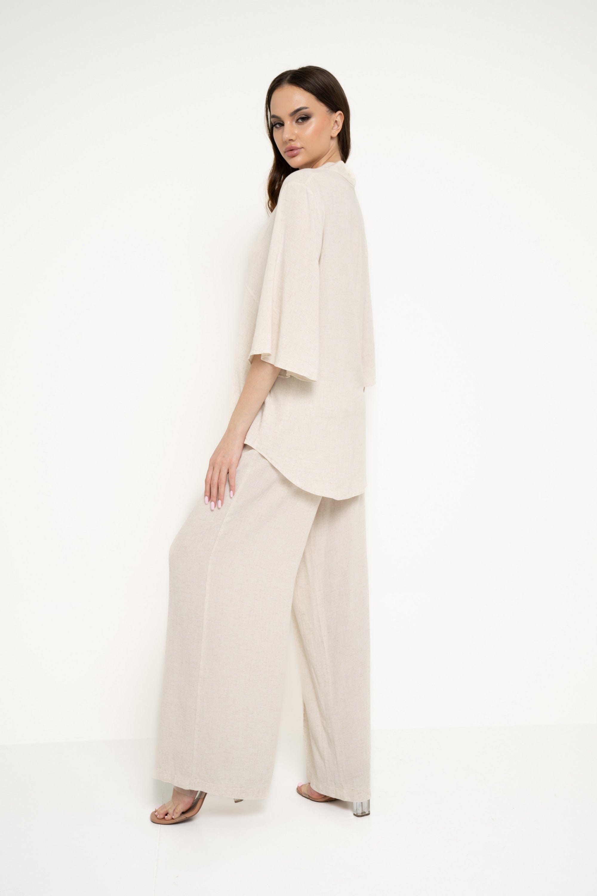 نتشي بنطلون طويل واسع سادة نسائي