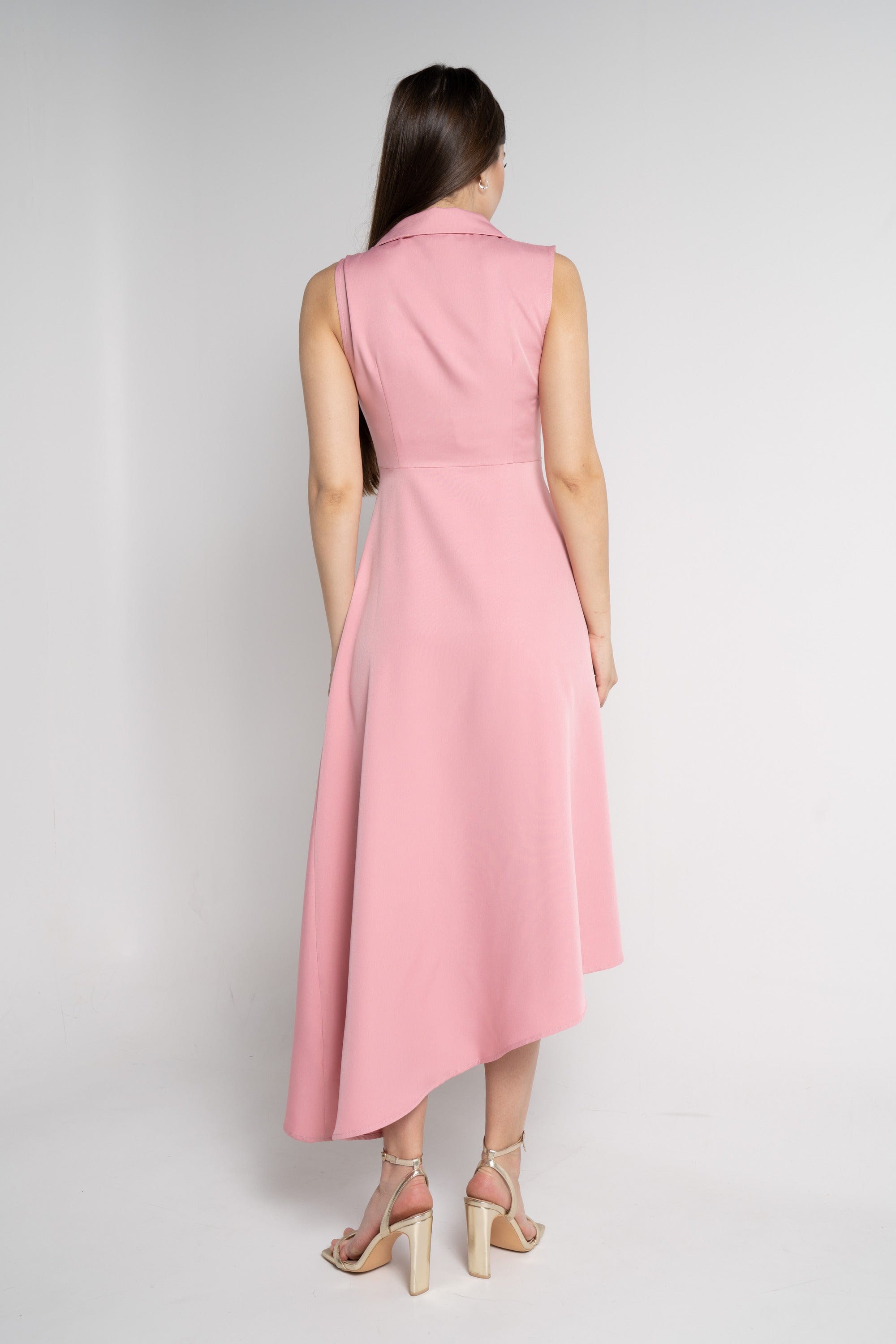 نتشي فستان ماكسي بدون أكمام سادة لف نسائي