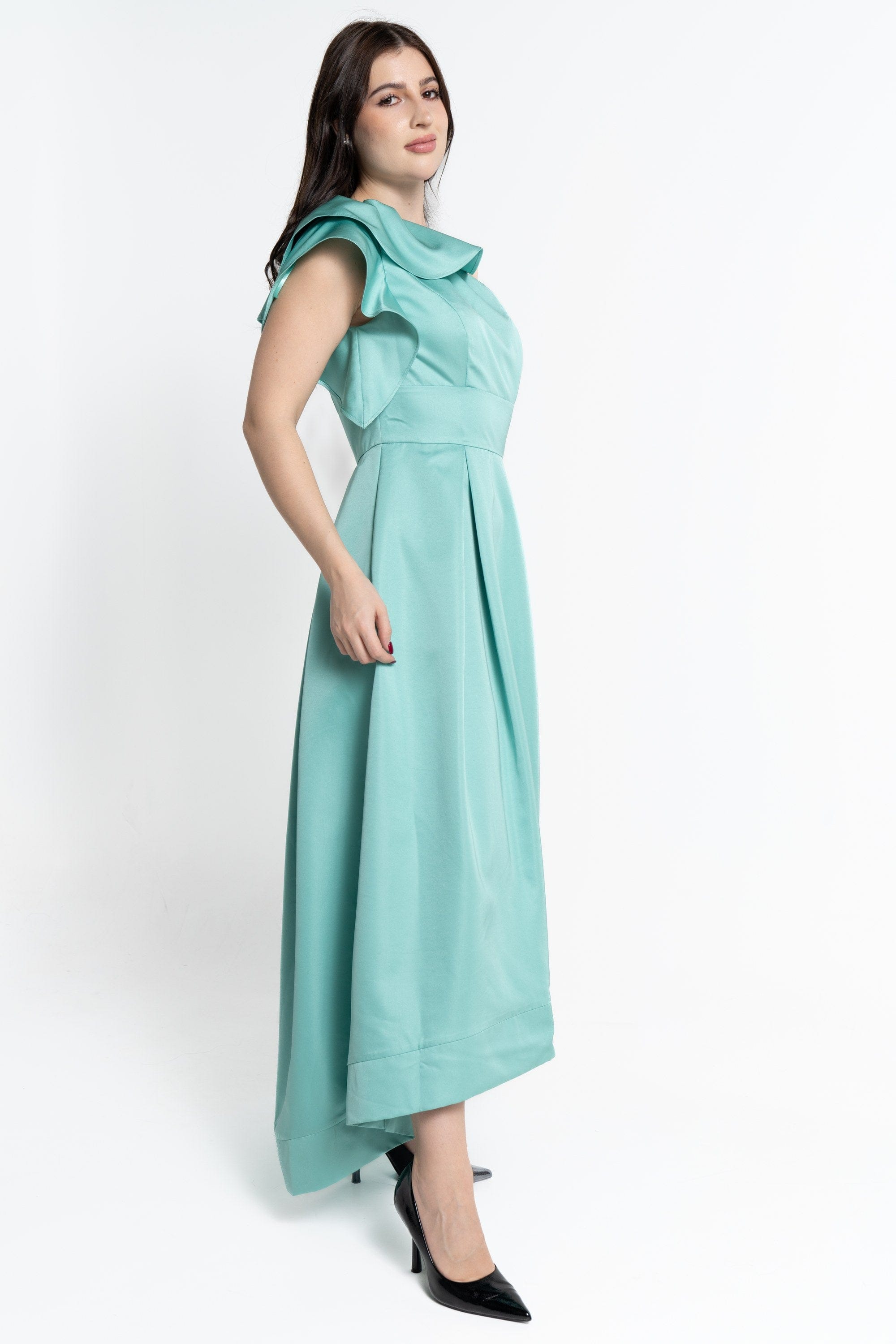 نتشي فستان ماكسي بدون أكمام ناعم اوف شولدر